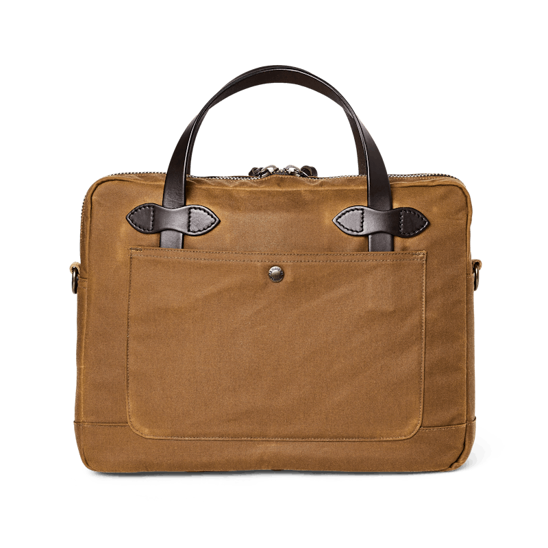 TIN CLOTH COMPACT BRIEFCASE - Dark Tan