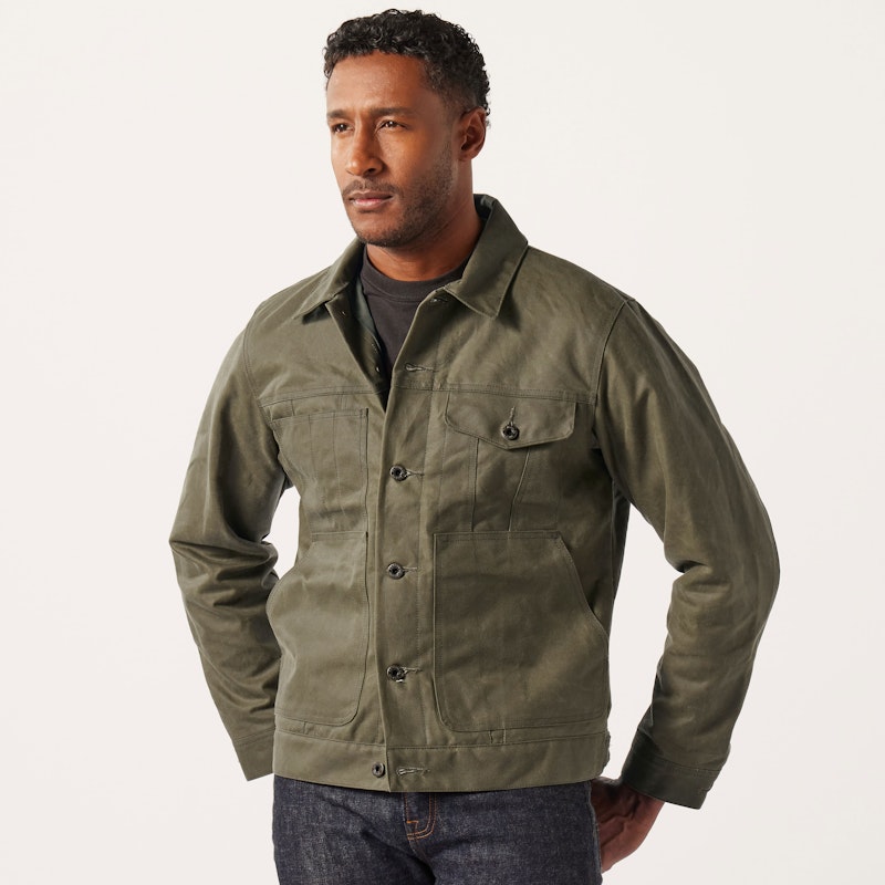 TIN CLOTH SHORT LINED CRUISER JACKET - MILITARY GREEN