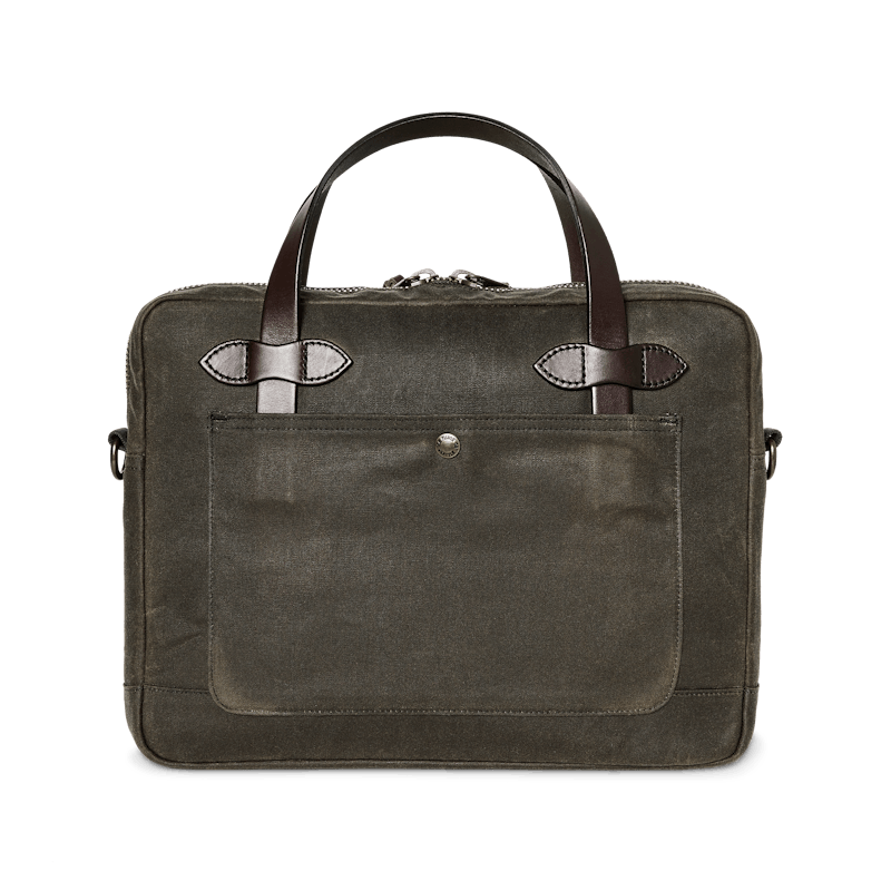 TIN CLOTH COMPACT BRIEFCASE - Otter Green