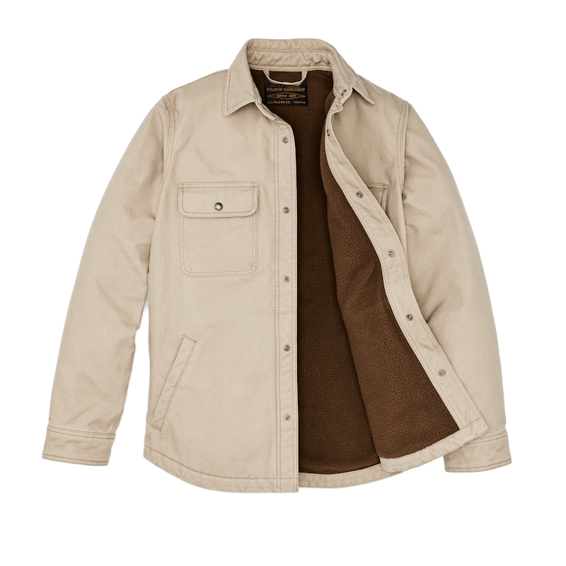 FLEECE LINED JAC-SHIRT - GRAY KHAKI