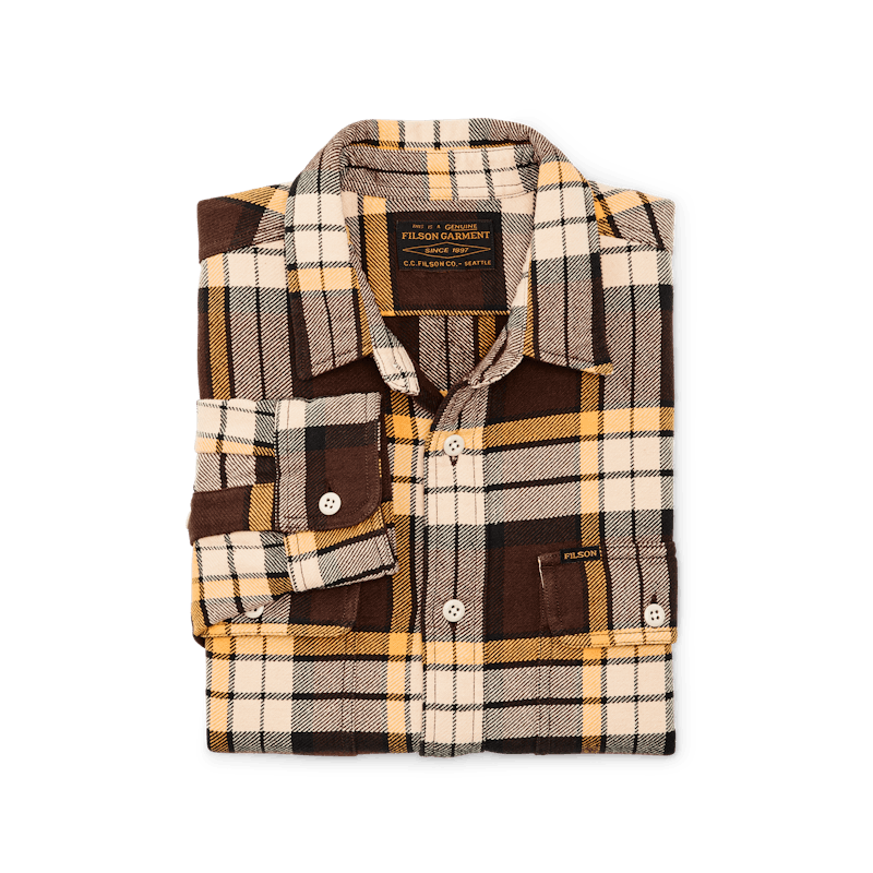 VINTAGE FLANNEL WORK SHIRT - Brown / Yellow / Multi Plaid