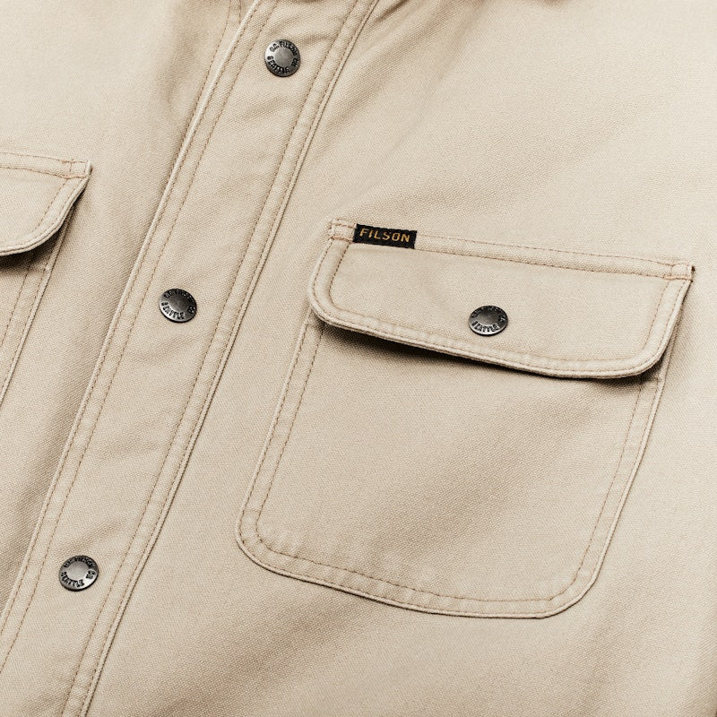 FLEECE LINED JAC-SHIRT - GRAY KHAKI