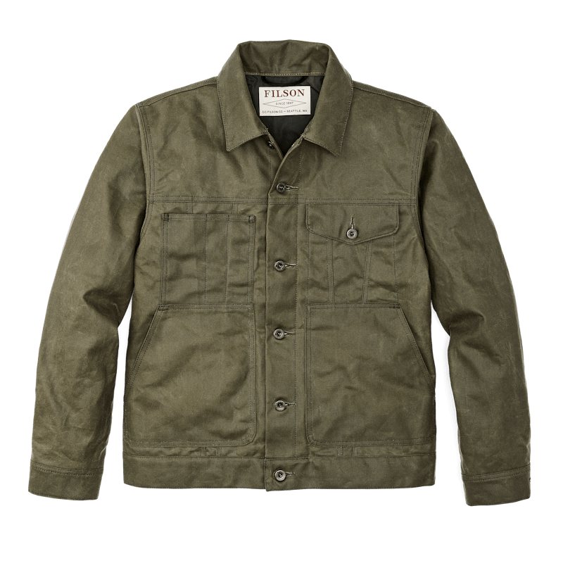 TIN CLOTH SHORT LINED CRUISER JACKET - MILITARY GREEN