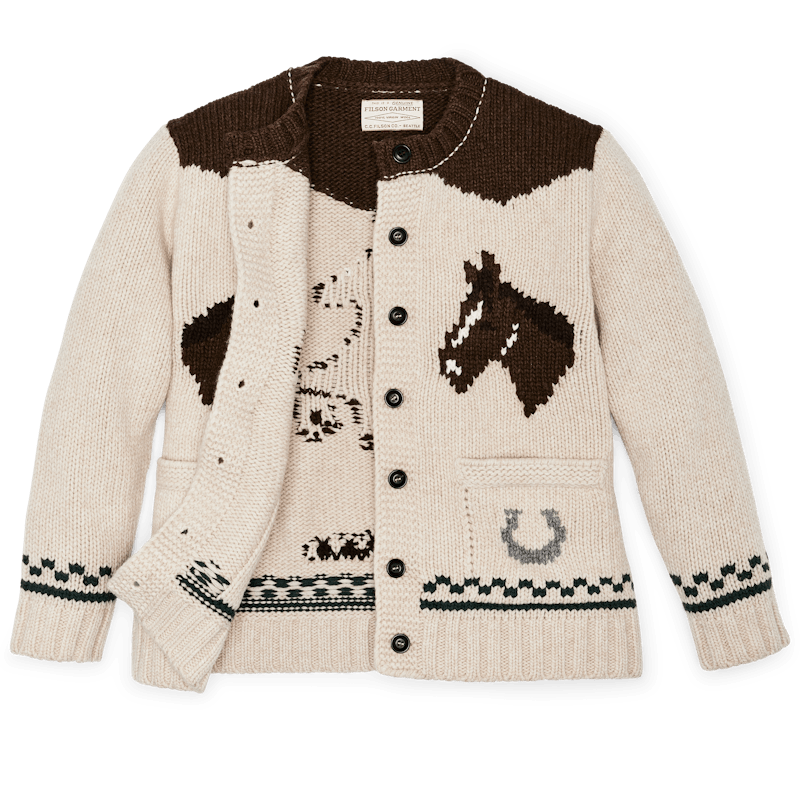 Women's Wool Cardigan - Cream Horse