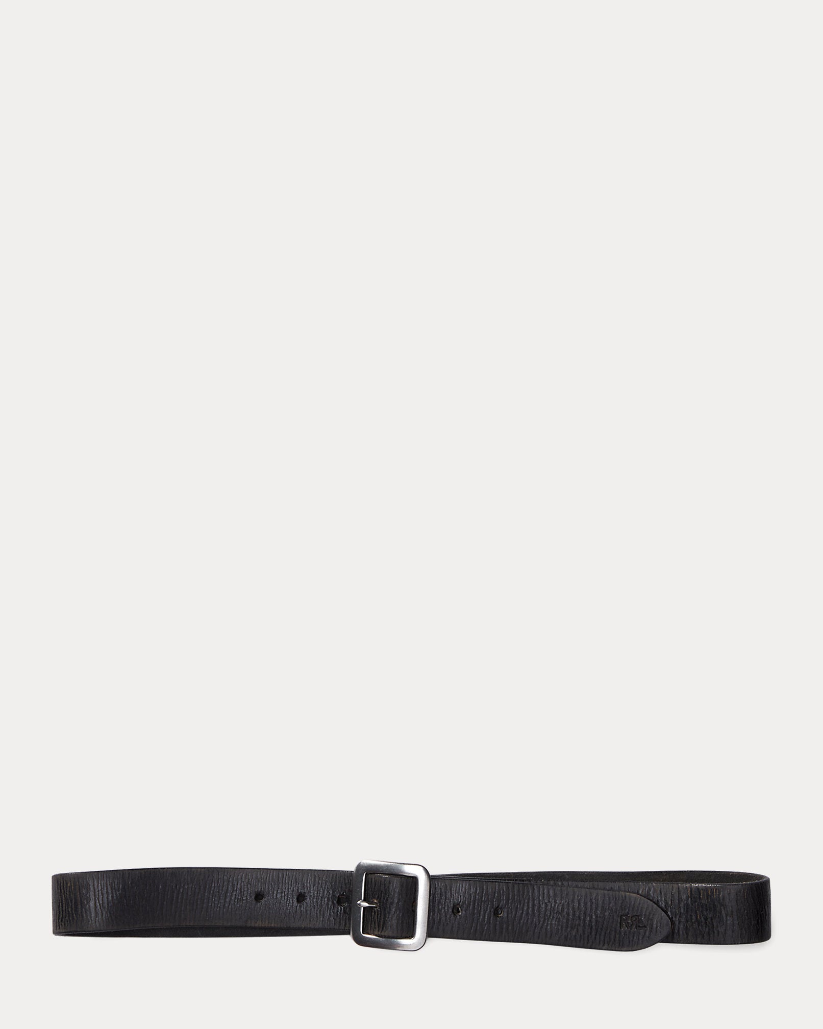 RRL Hand-Burnished Leather Belt - Vintage Black