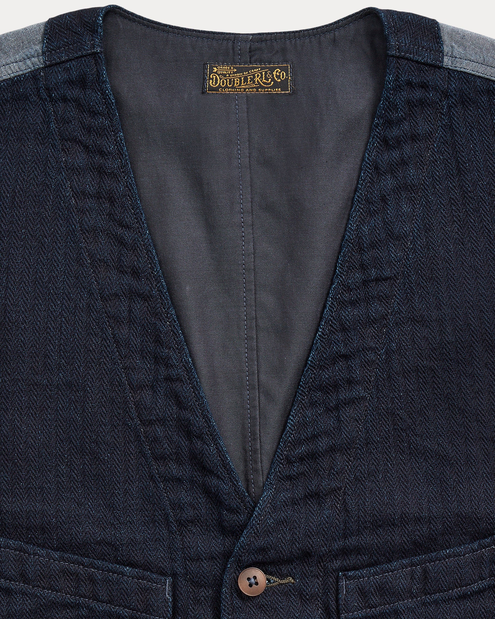 RRL Indigo Herringbone Vest