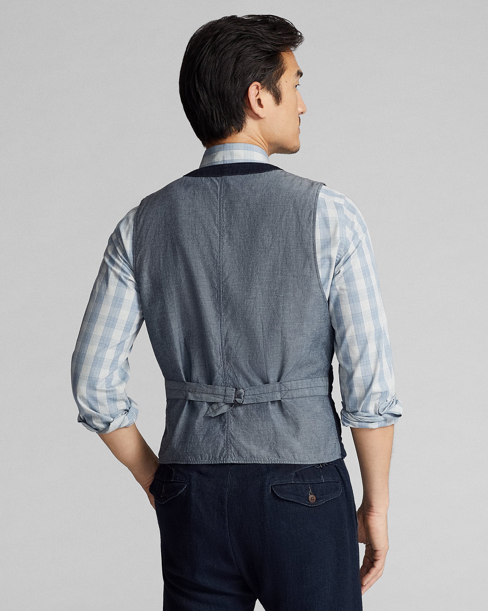 RRL Indigo Herringbone Vest