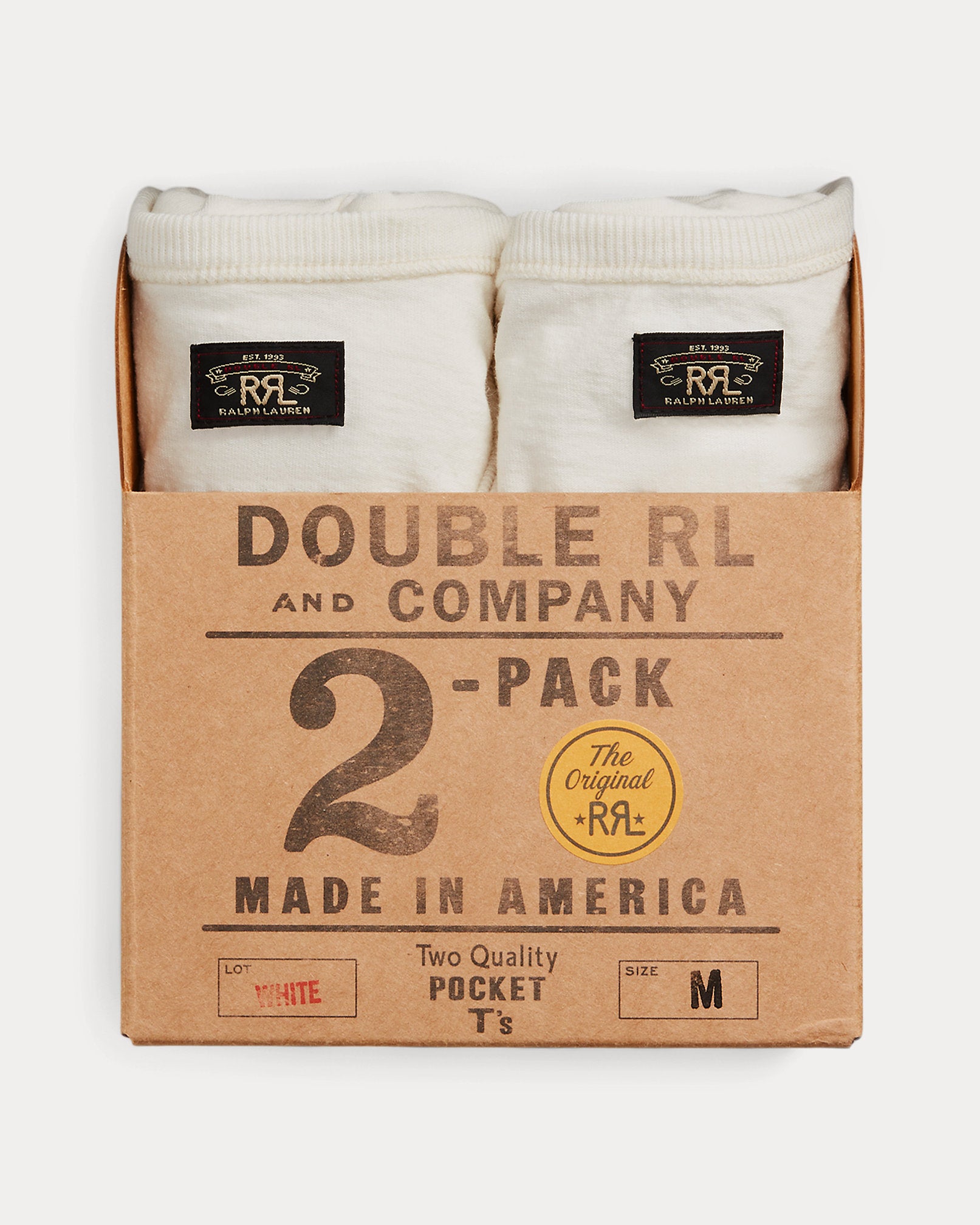 RRL Garment-Dyed Pocket T-Shirt 2-Pack - White