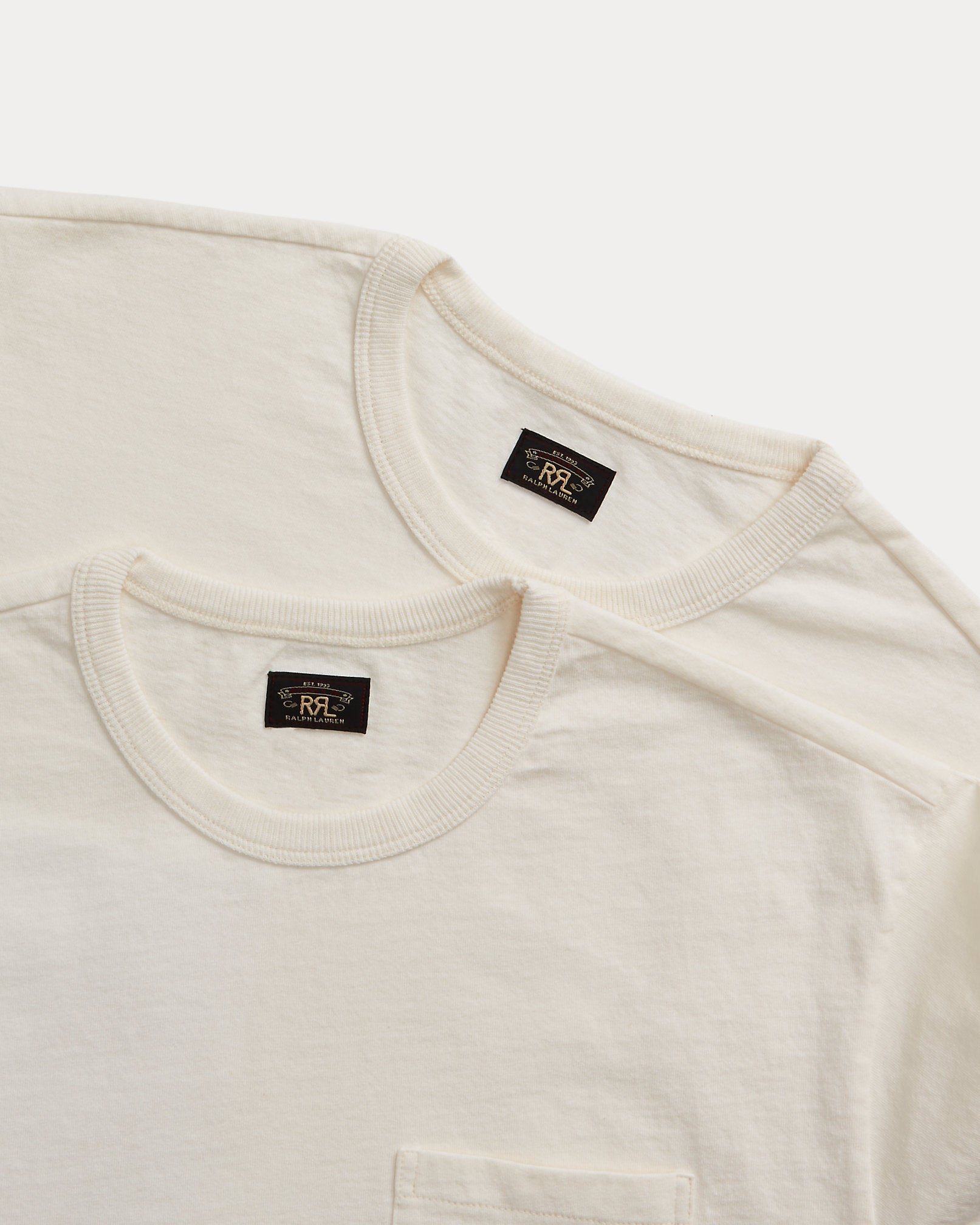 RRL Garment-Dyed Pocket T-Shirt 2-Pack - White