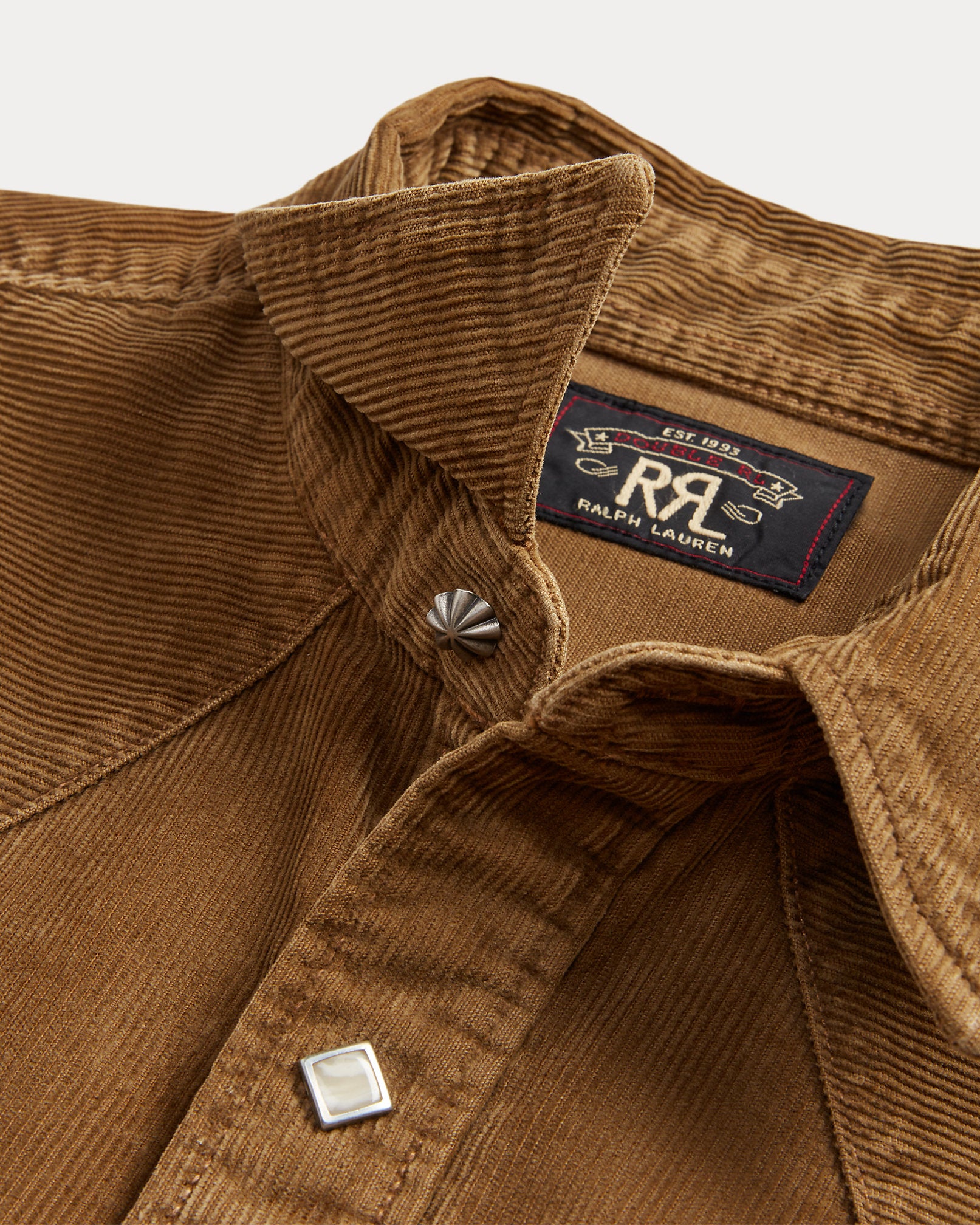 RRL Slim Fit Twill Western Shirt - Faded Tan