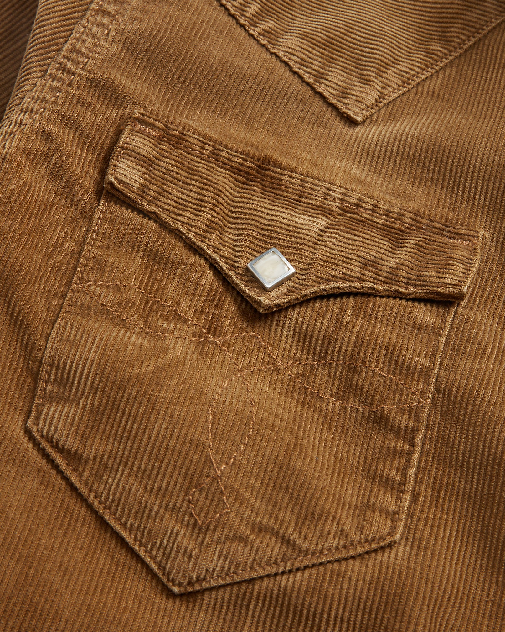 RRL Slim Fit Twill Western Shirt - Faded Tan