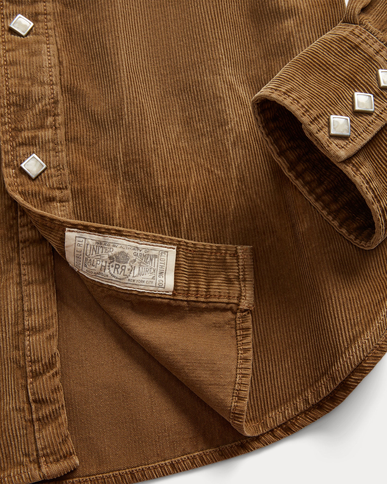 RRL Slim Fit Twill Western Shirt - Faded Tan