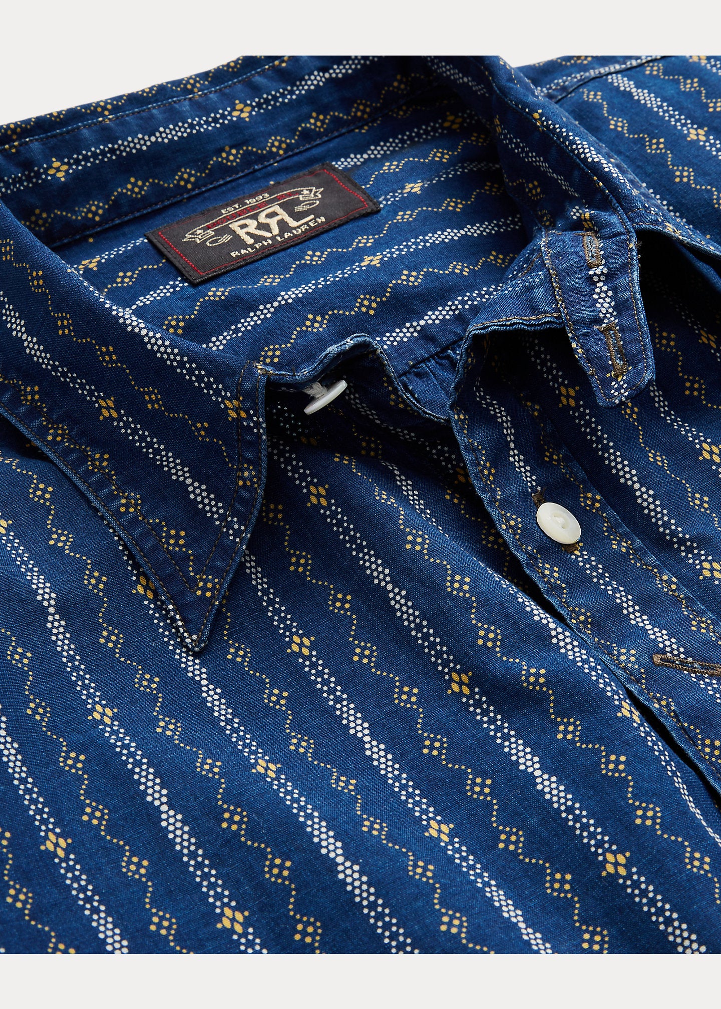 RRl Indigo Print Woven Workshirt