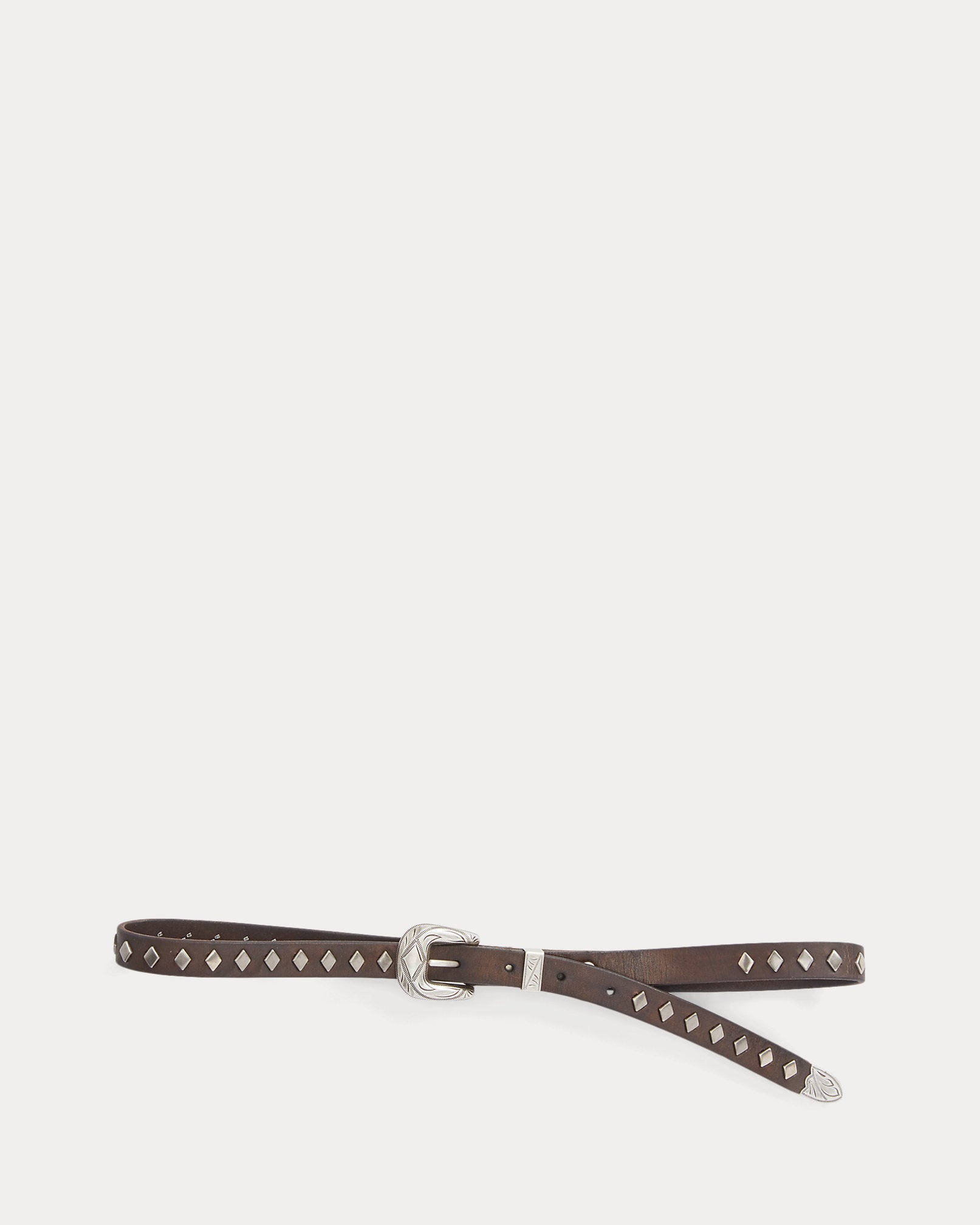 RRL Studded Leather Slim Belt