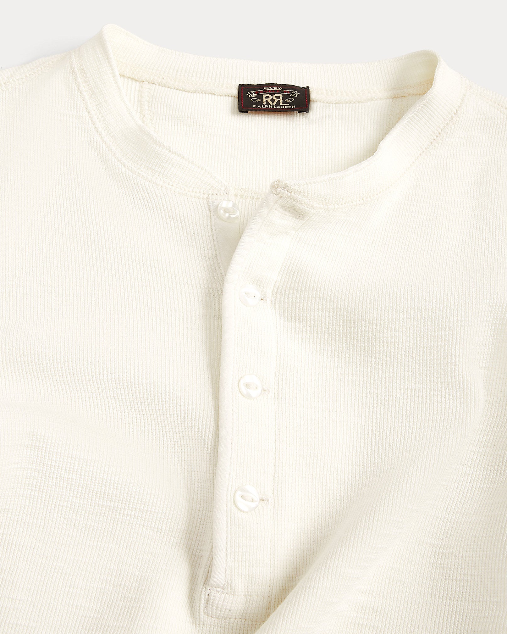 RRL - Waffle-Knit Cotton Henley - Paper White