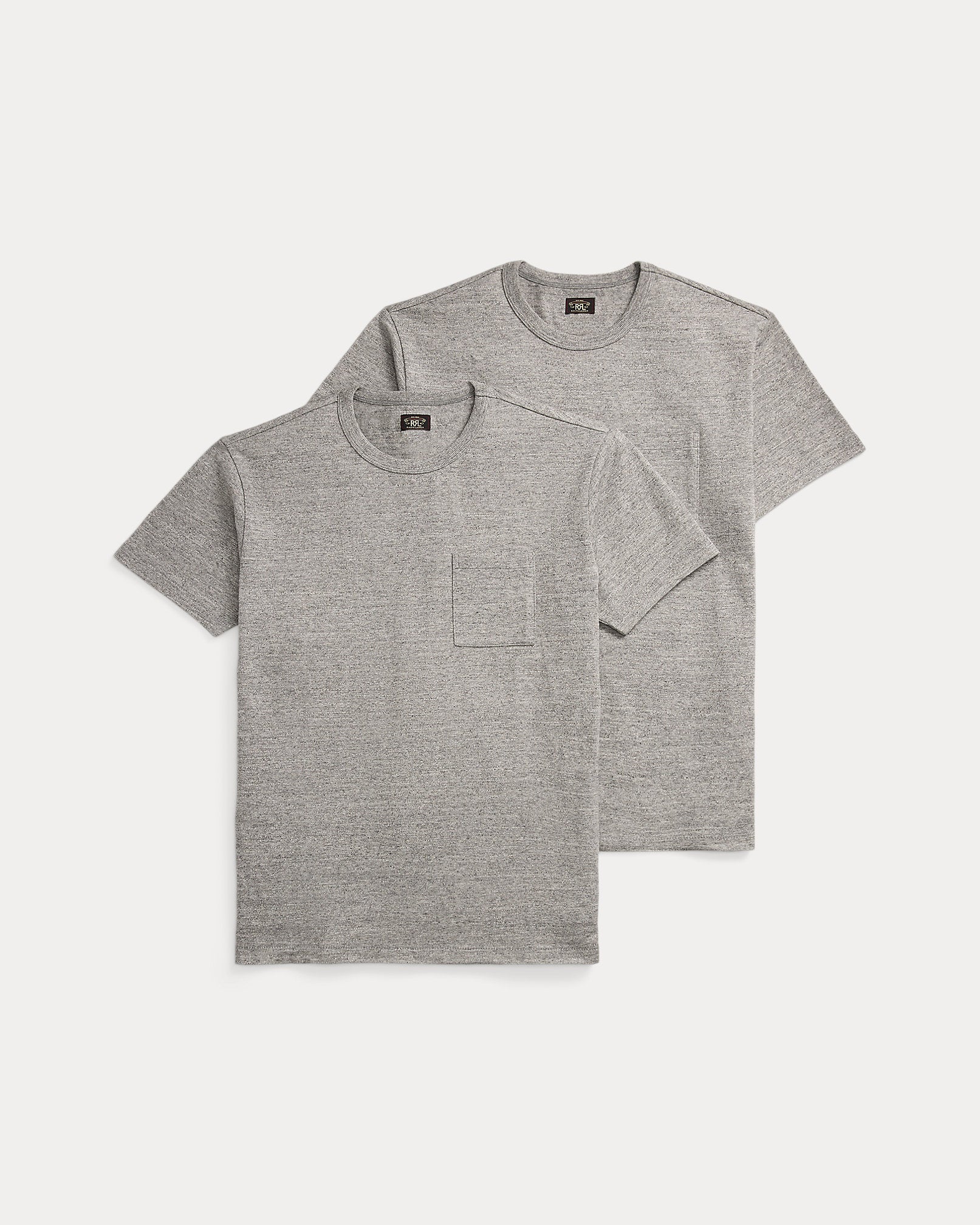 RRL Garment-Dyed Pocket T-Shirt 2-Pack - Grey-Heather