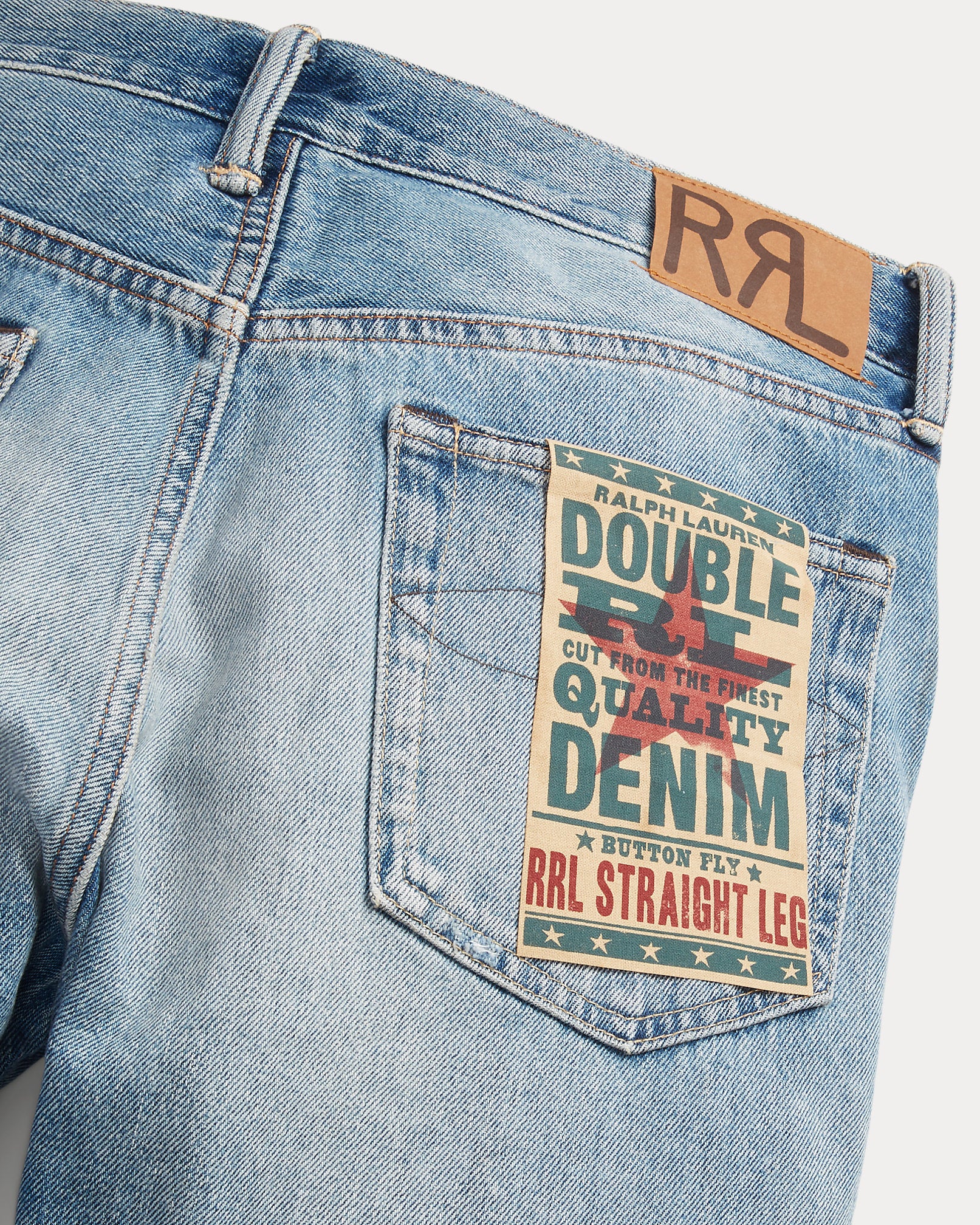 RRL Straight Fit Repaired Clearville Jean