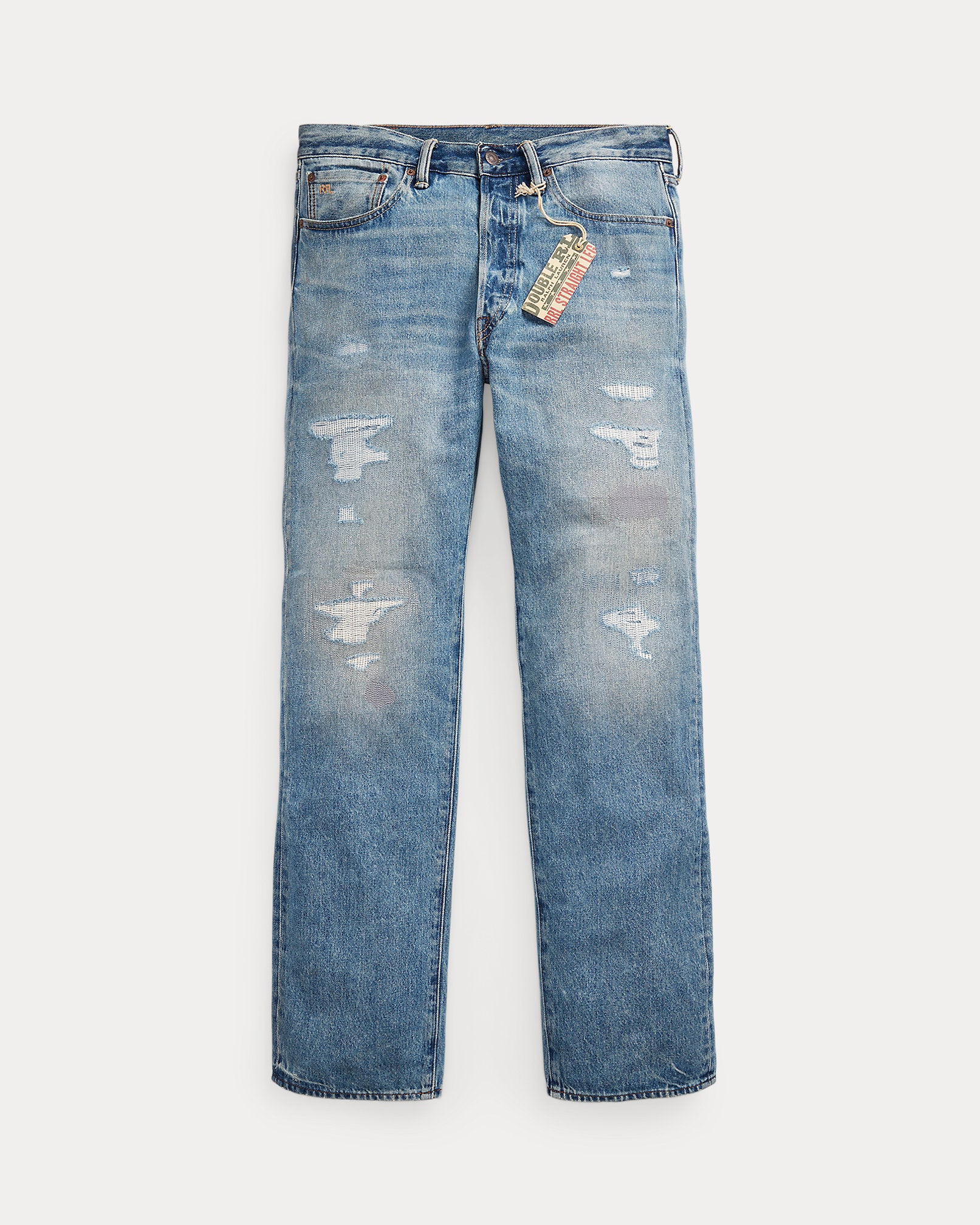 RRL Straight Fit Repaired Clearville Jean