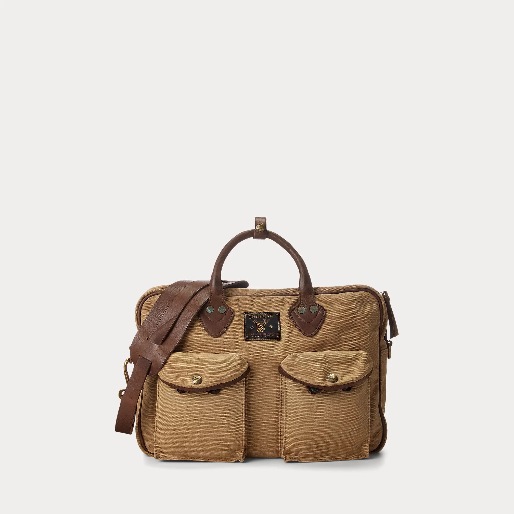 RRL Leather-Trim Canvas Briefcase