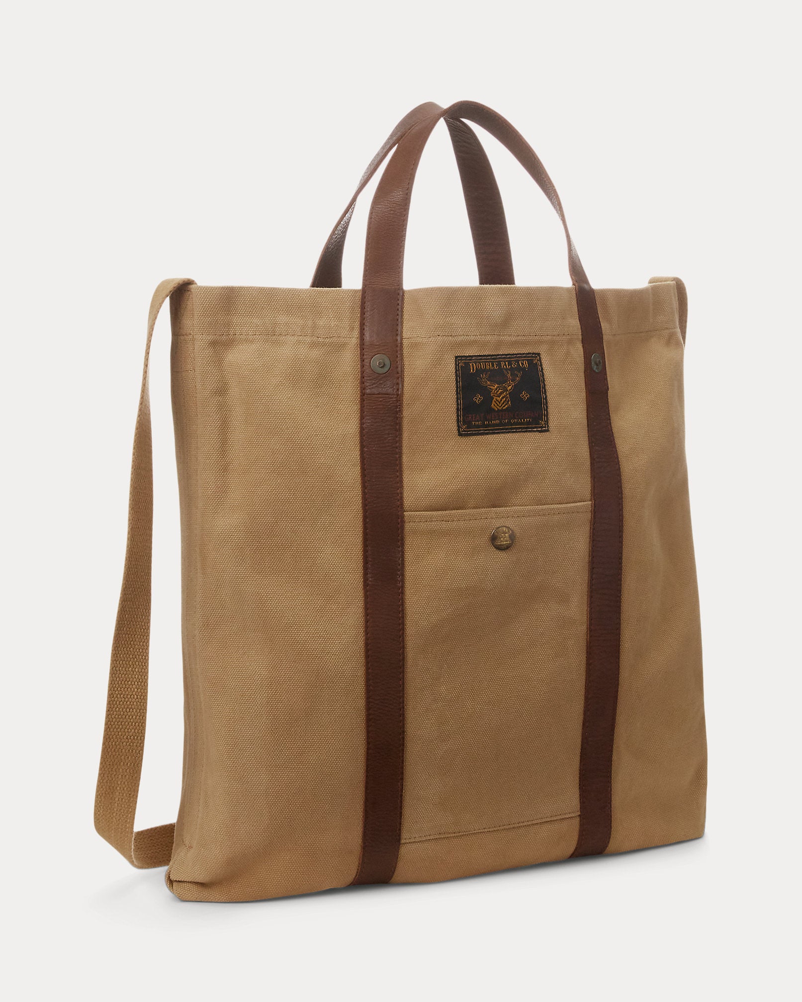 RRL Leather-Trim Canvas Market Tote