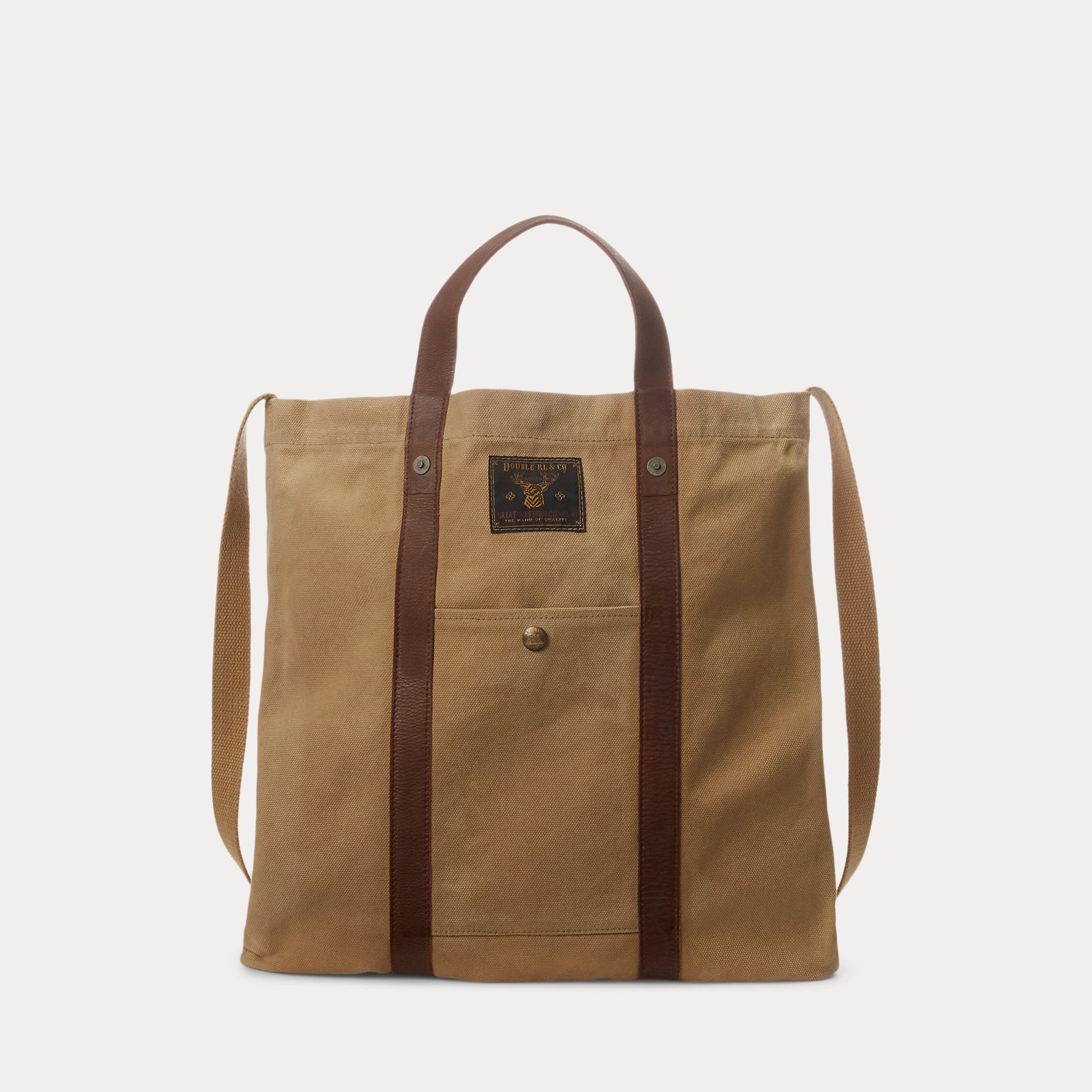 RRL Leather-Trim Canvas Market Tote