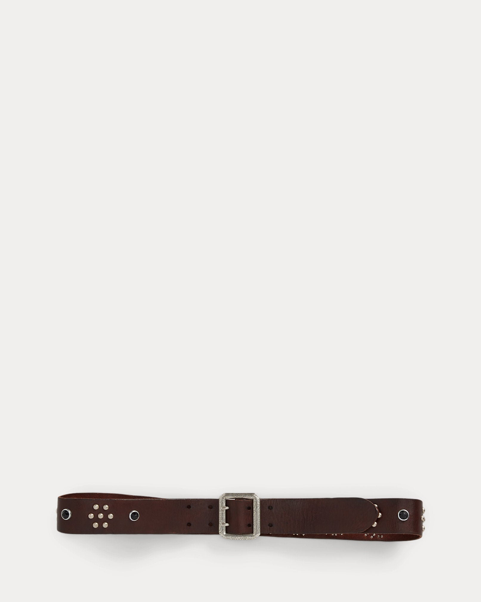 RRL Studded-Logo Leather Belt