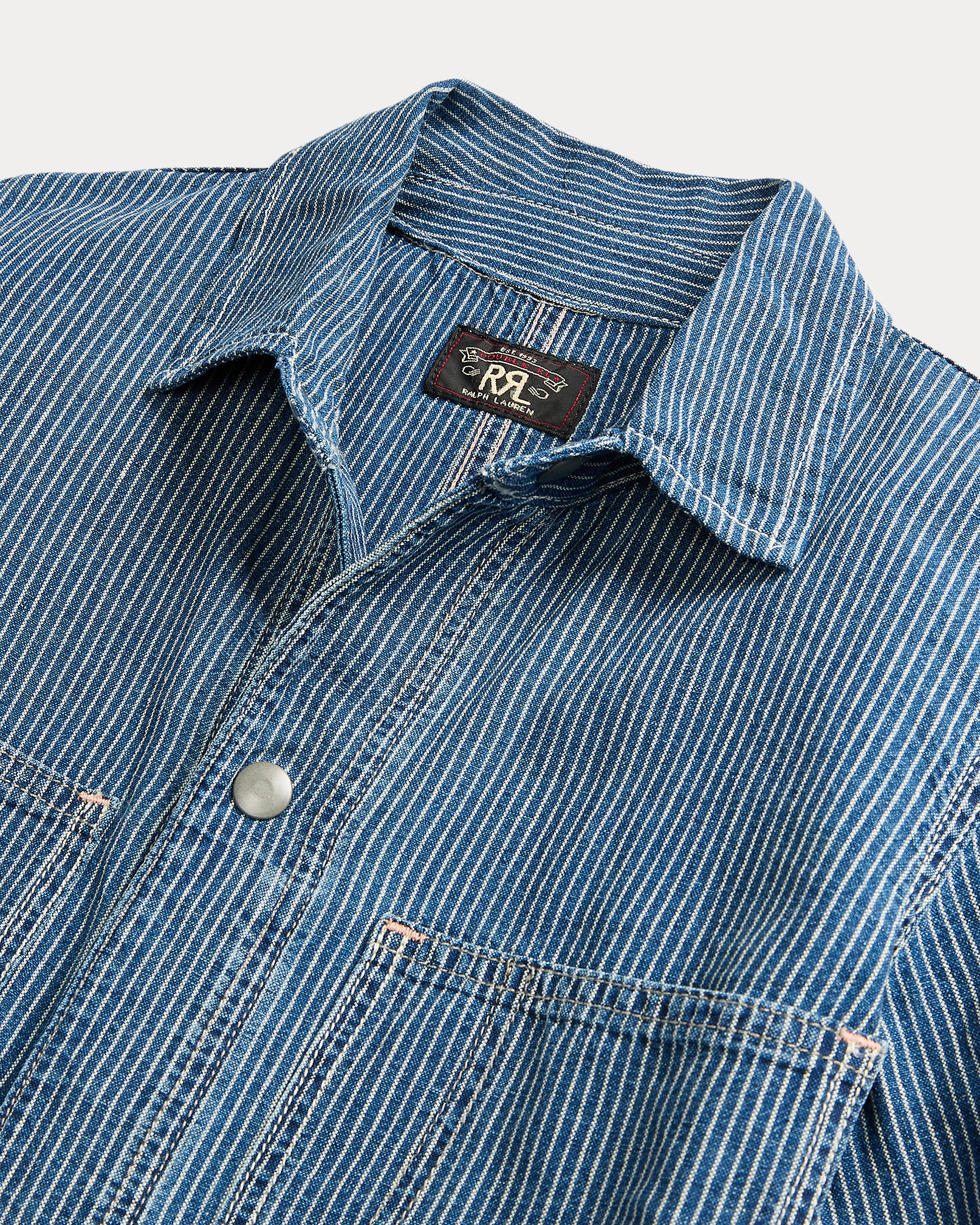 RRL Indigo Striped Linen-Cotton Coverall