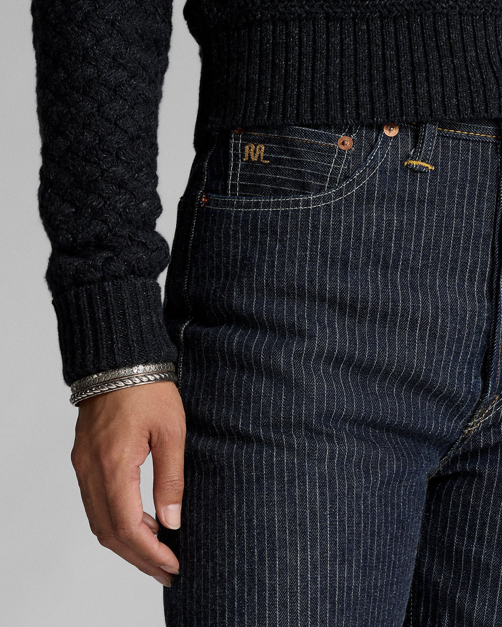 RRL High Boy Fit Rinse Striped Jean