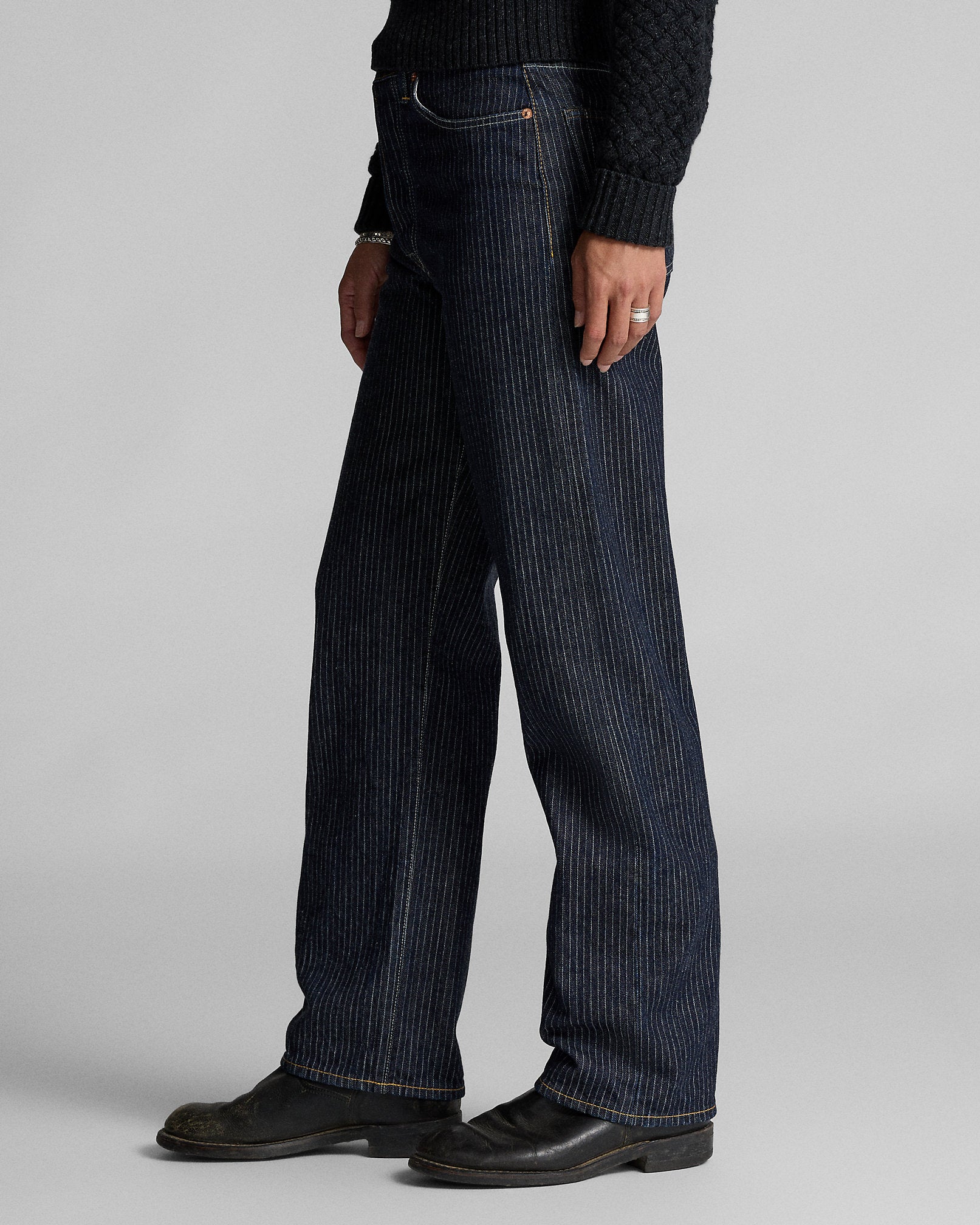 RRL High Boy Fit Rinse Striped Jean