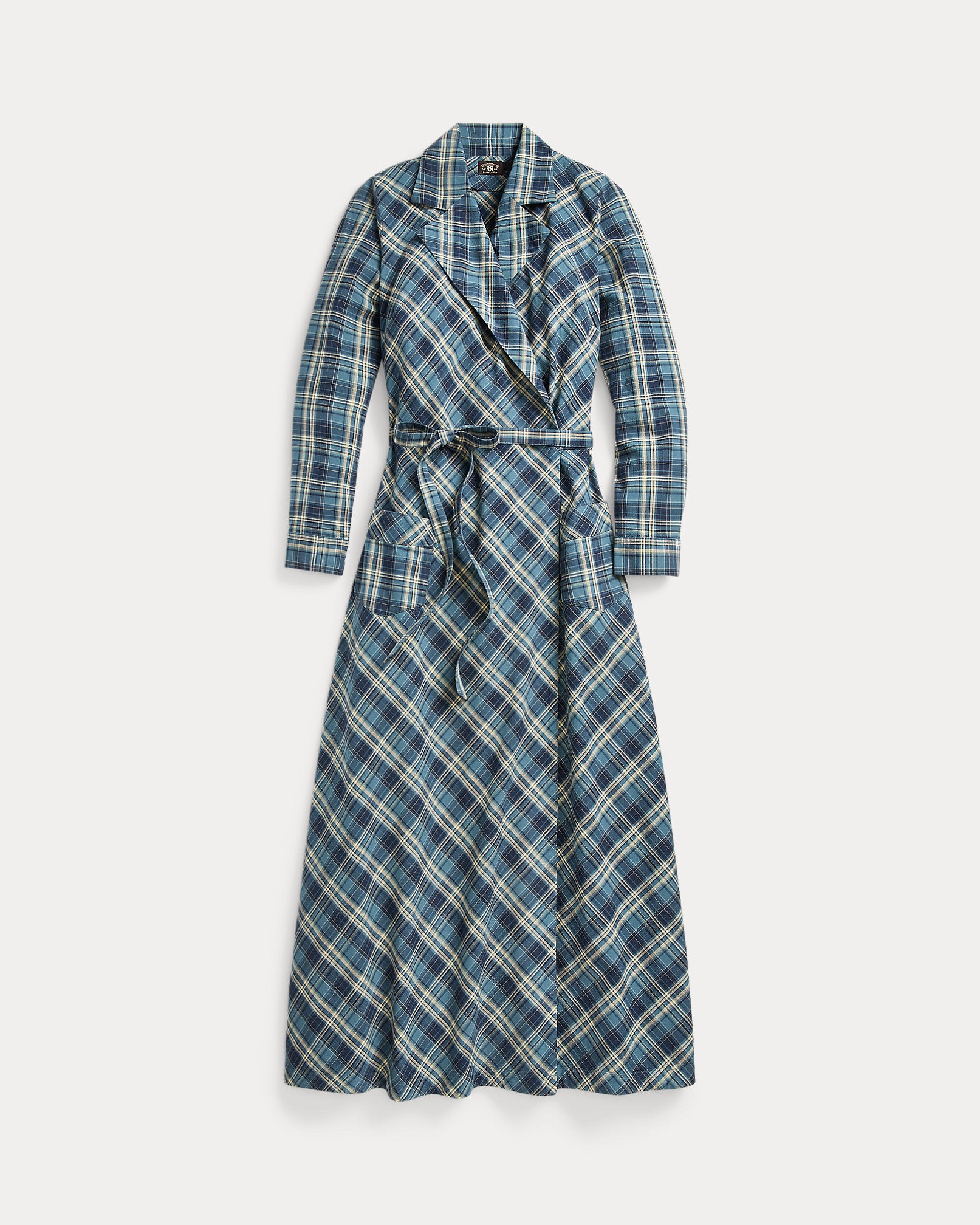 RRL Plaid Cotton Wrap Dress