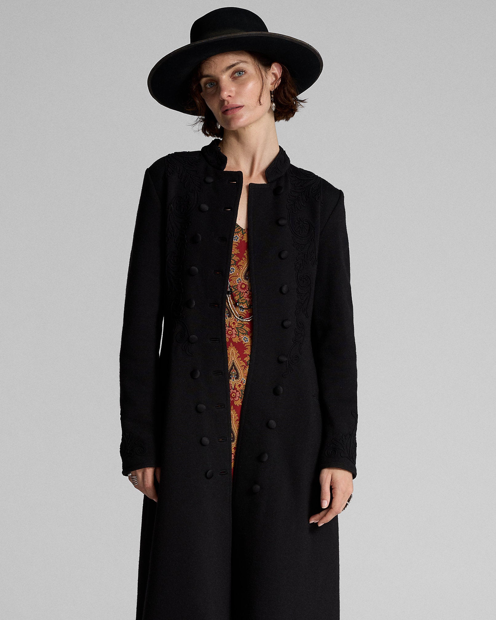 RRL Soutache-Trim Wool Fleece Coat