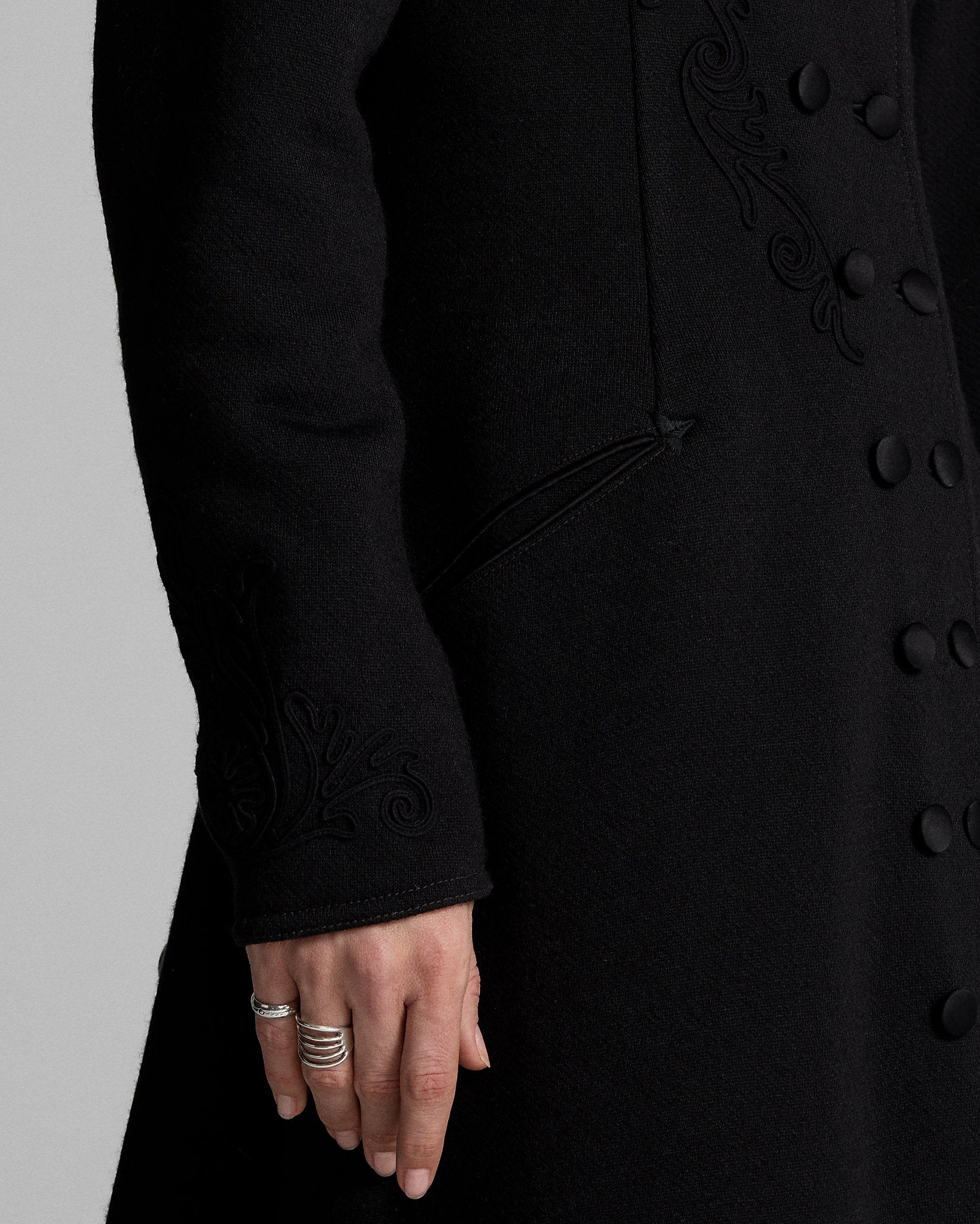 RRL Soutache-Trim Wool Fleece Coat