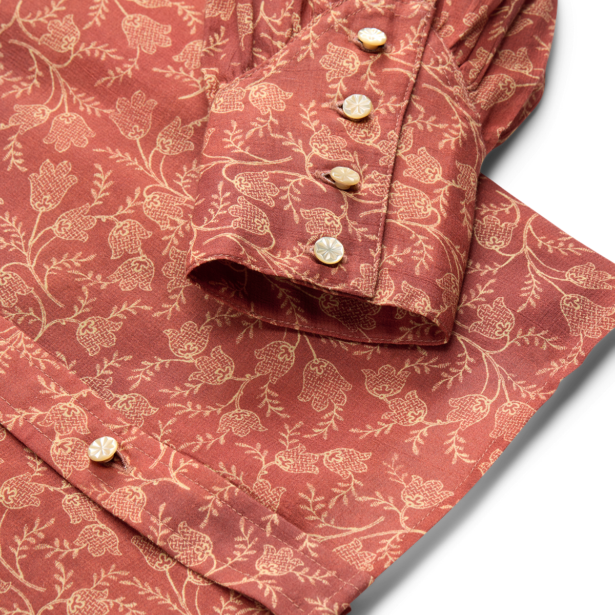 RRL Floral-Print Silk Tie-Back Blouse