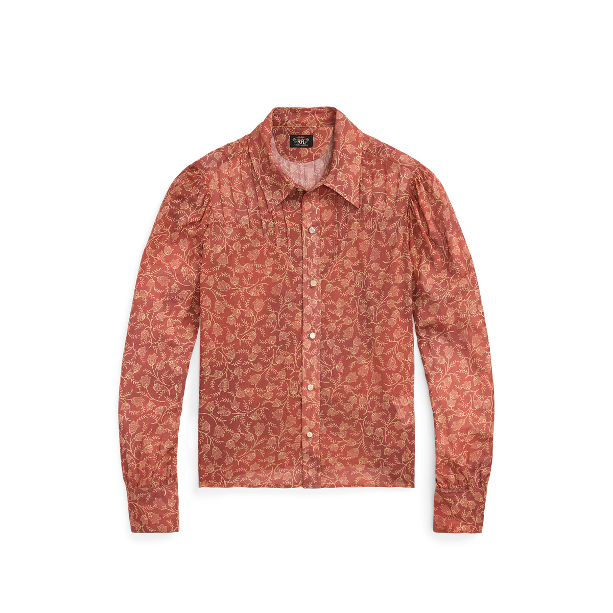 RRL Floral-Print Silk Tie-Back Blouse