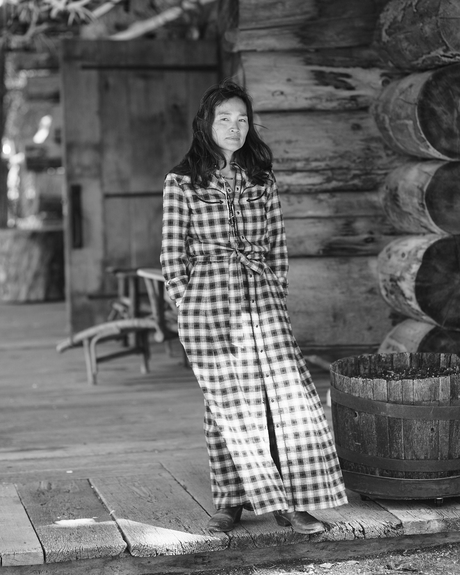 RRL Plaid Dobby Western Shirtdress