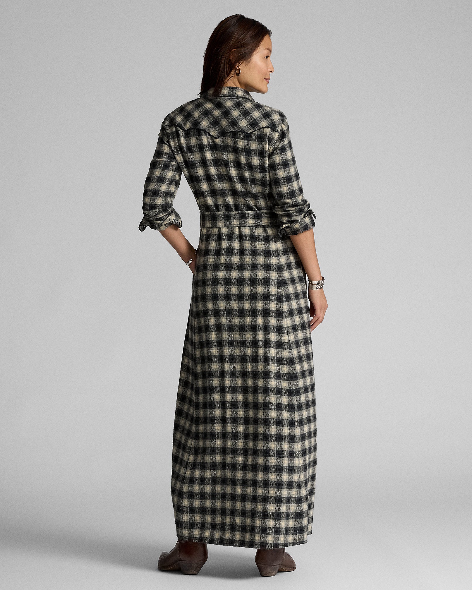 RRL Plaid Dobby Western Shirtdress