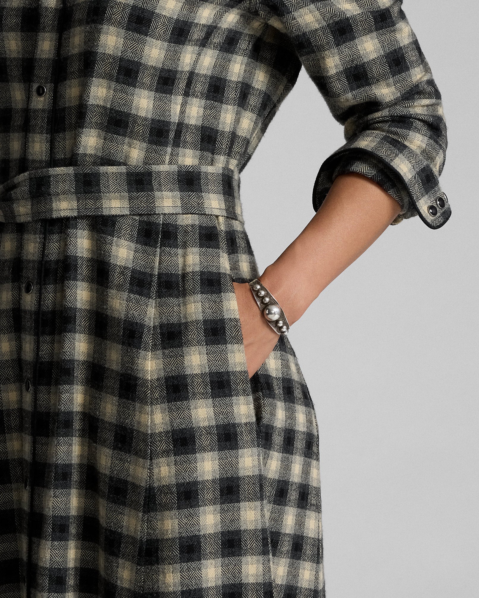 RRL Plaid Dobby Western Shirtdress