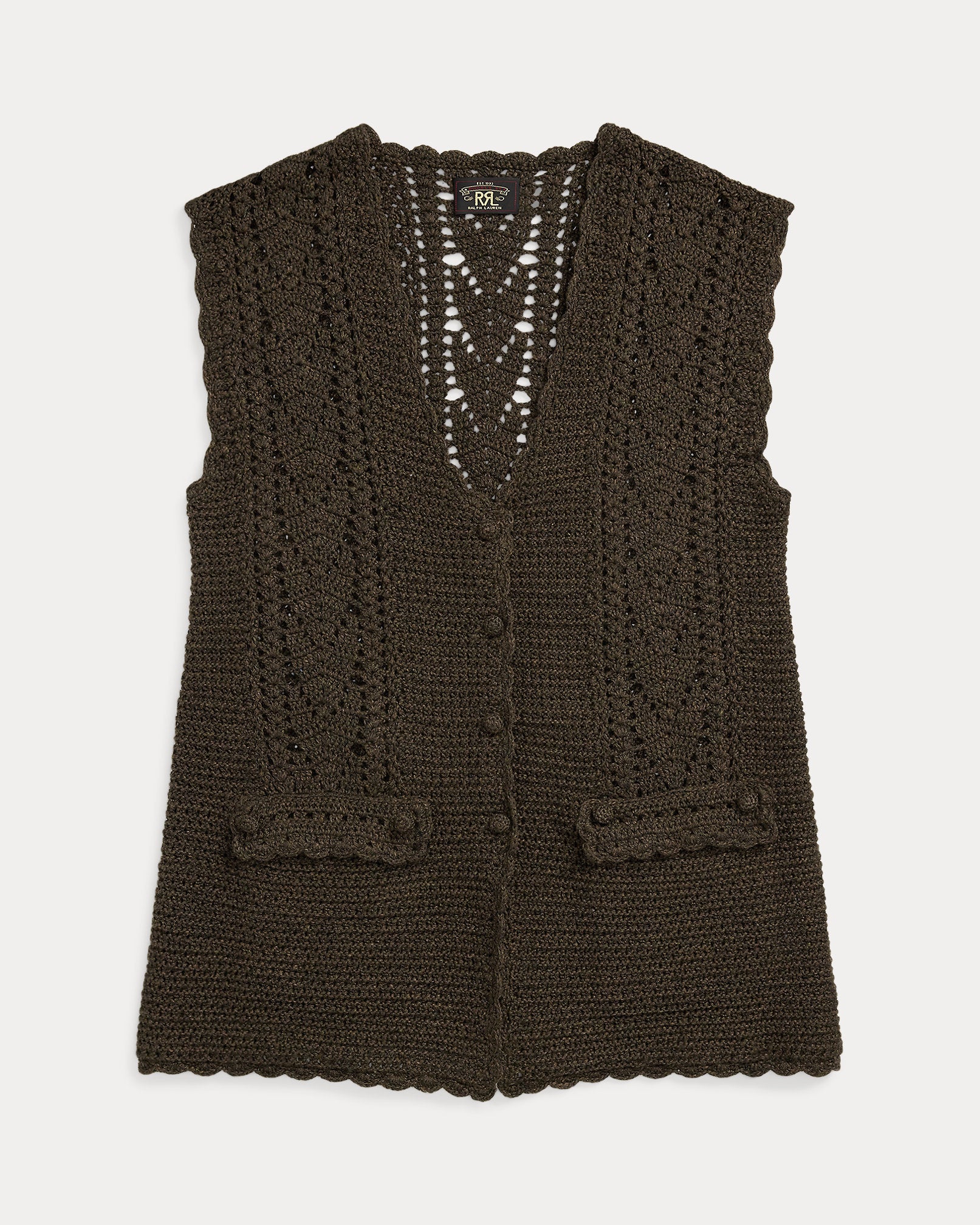 RRL Crochet-Paneled Knit Cotton Vest