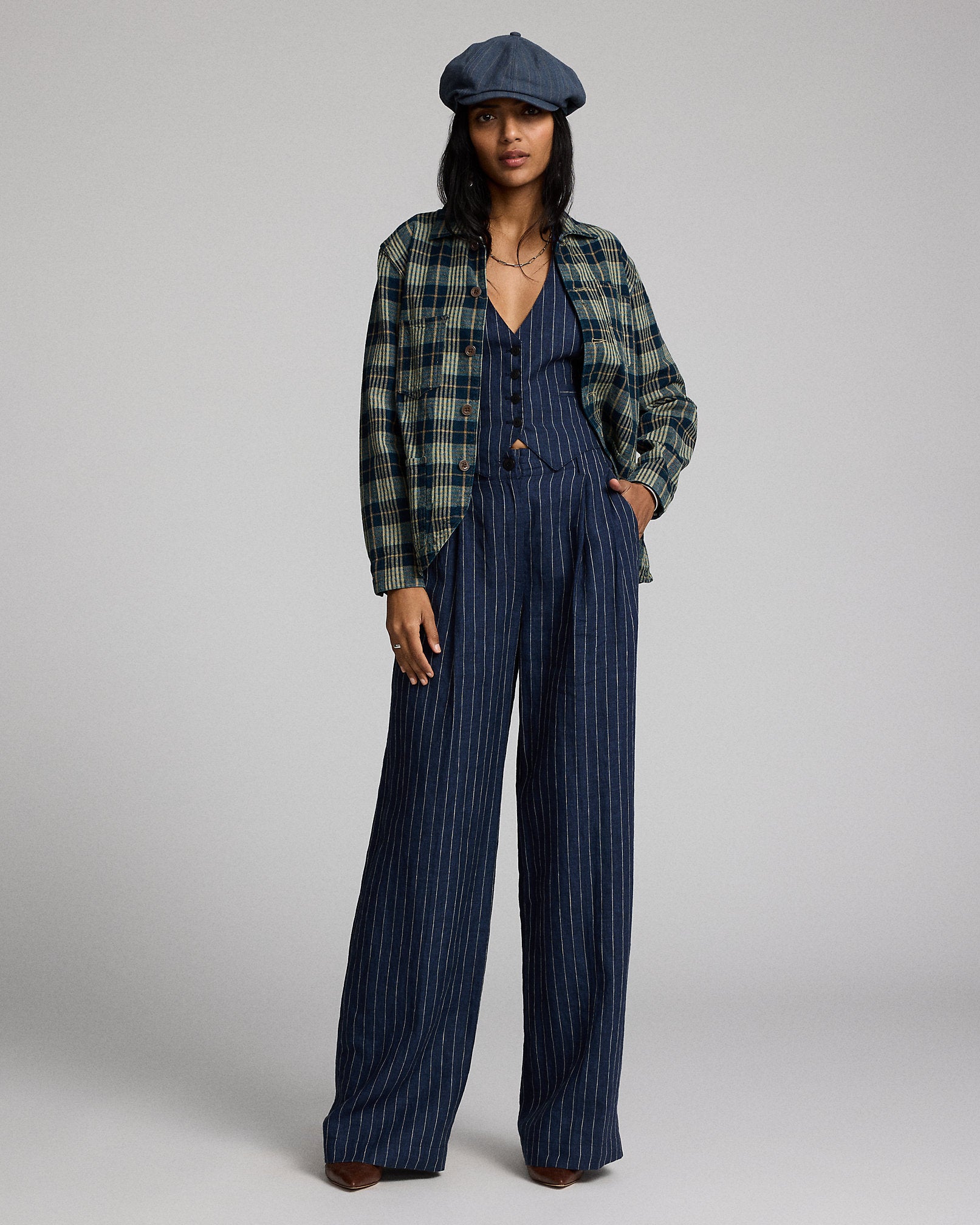 RRL Striped Linen Trouser