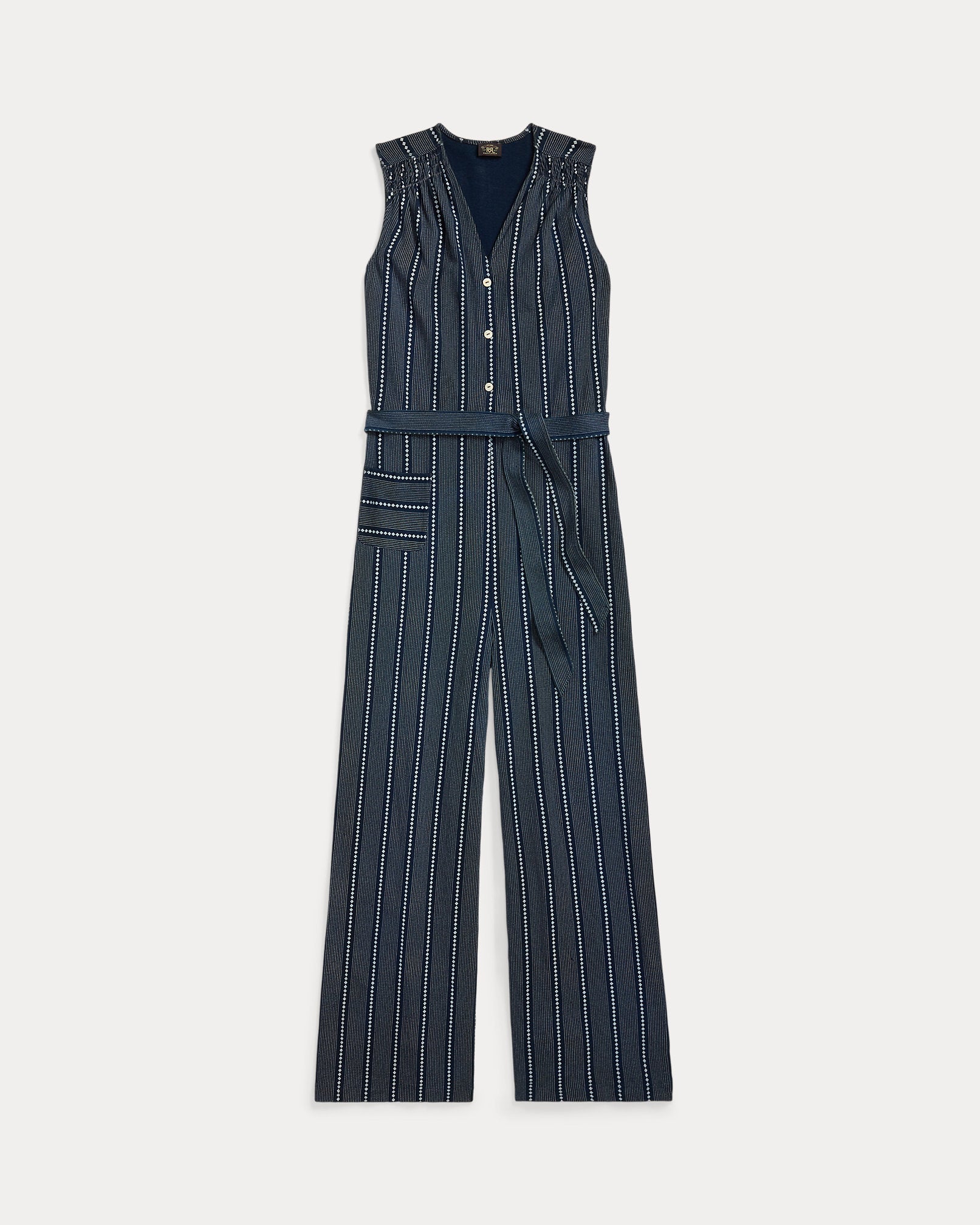 RRL Indigo Print Jersey Jumpsuit