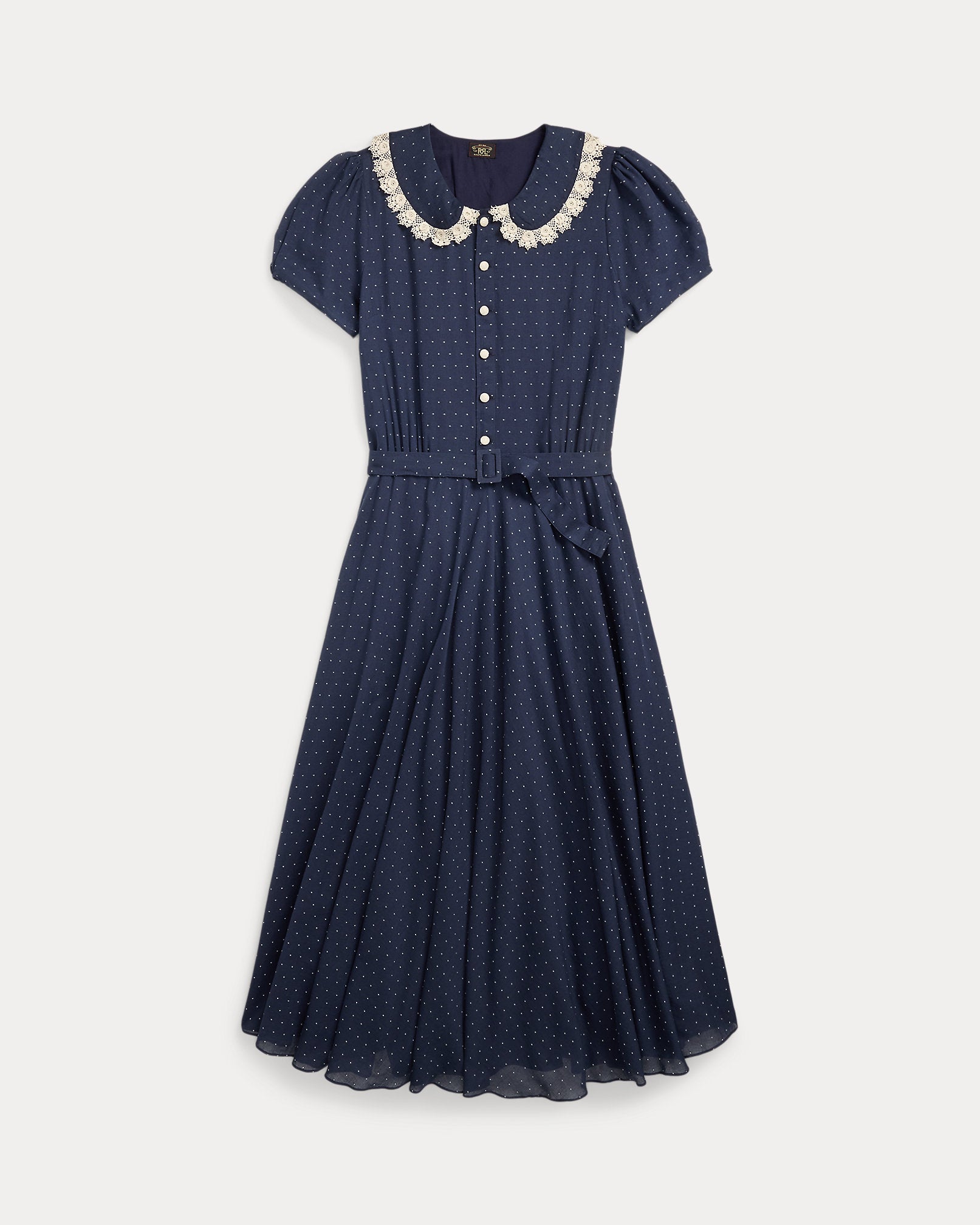 RRL Belted Swiss-Dot Dobby Dress