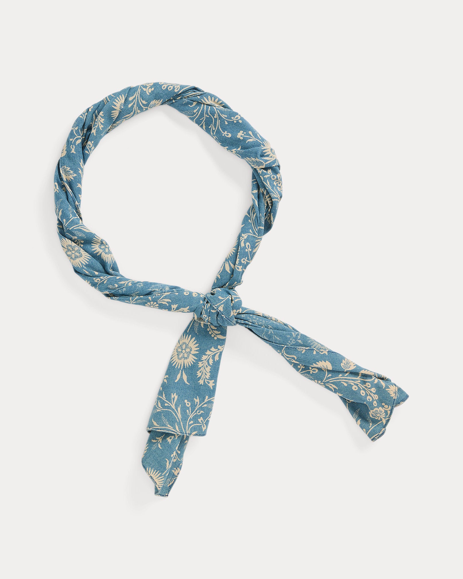 RRL Indigo Floral Cotton Scarf