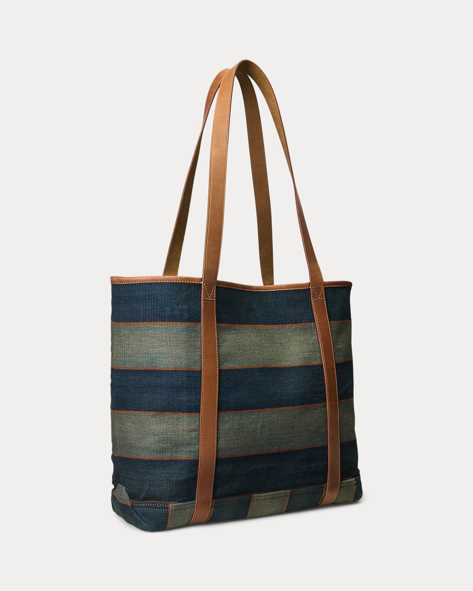 RRL Handwoven Indigo Striped Tote