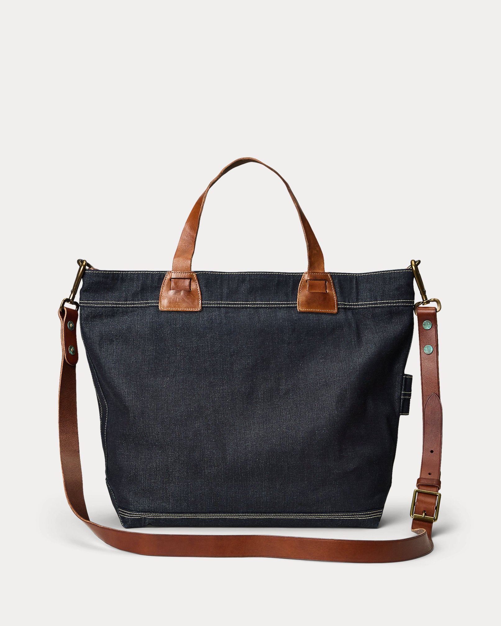 RRL Leather-Trim Indigo Denim Tote