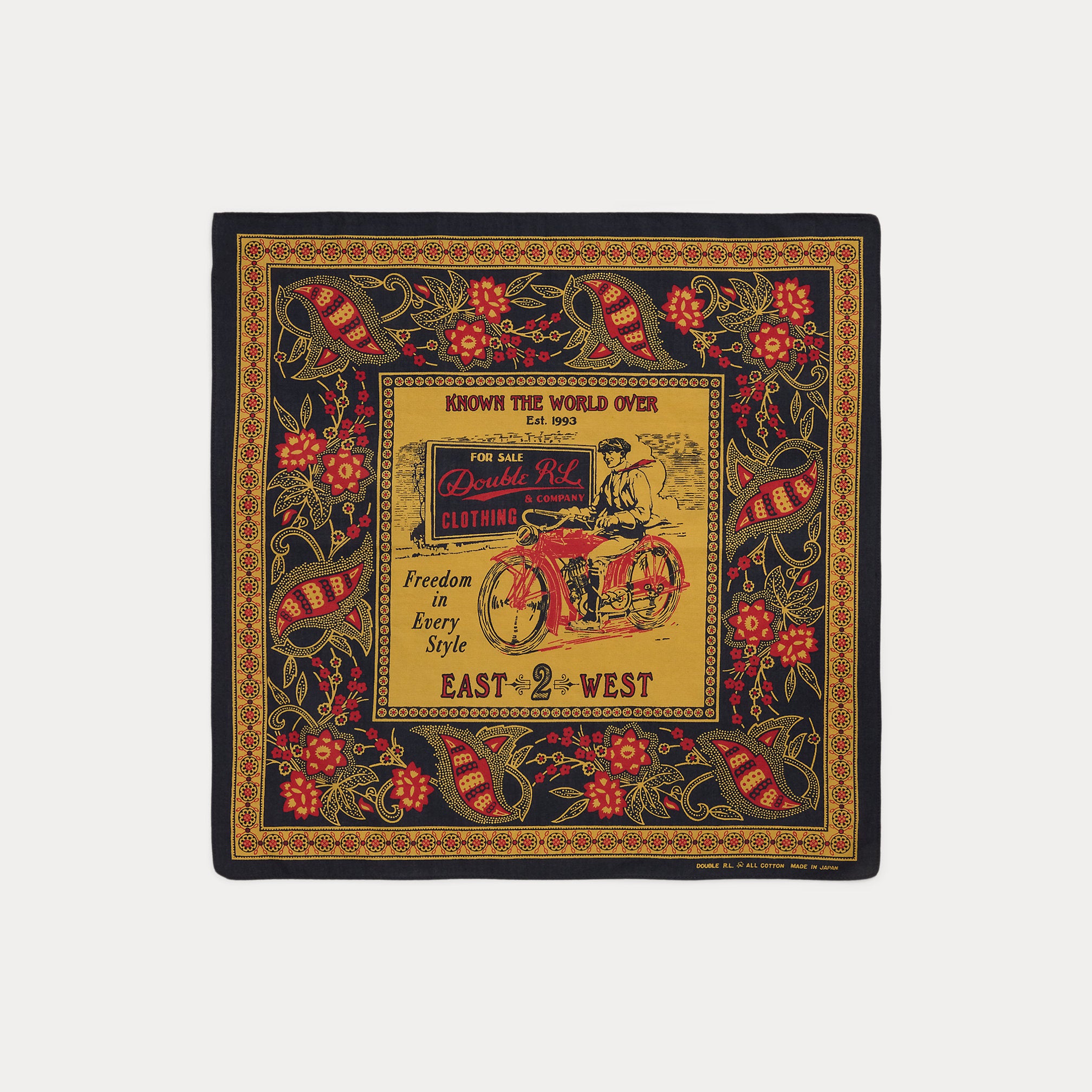 RRL Motorcyclist-Print Cotton Bandanna