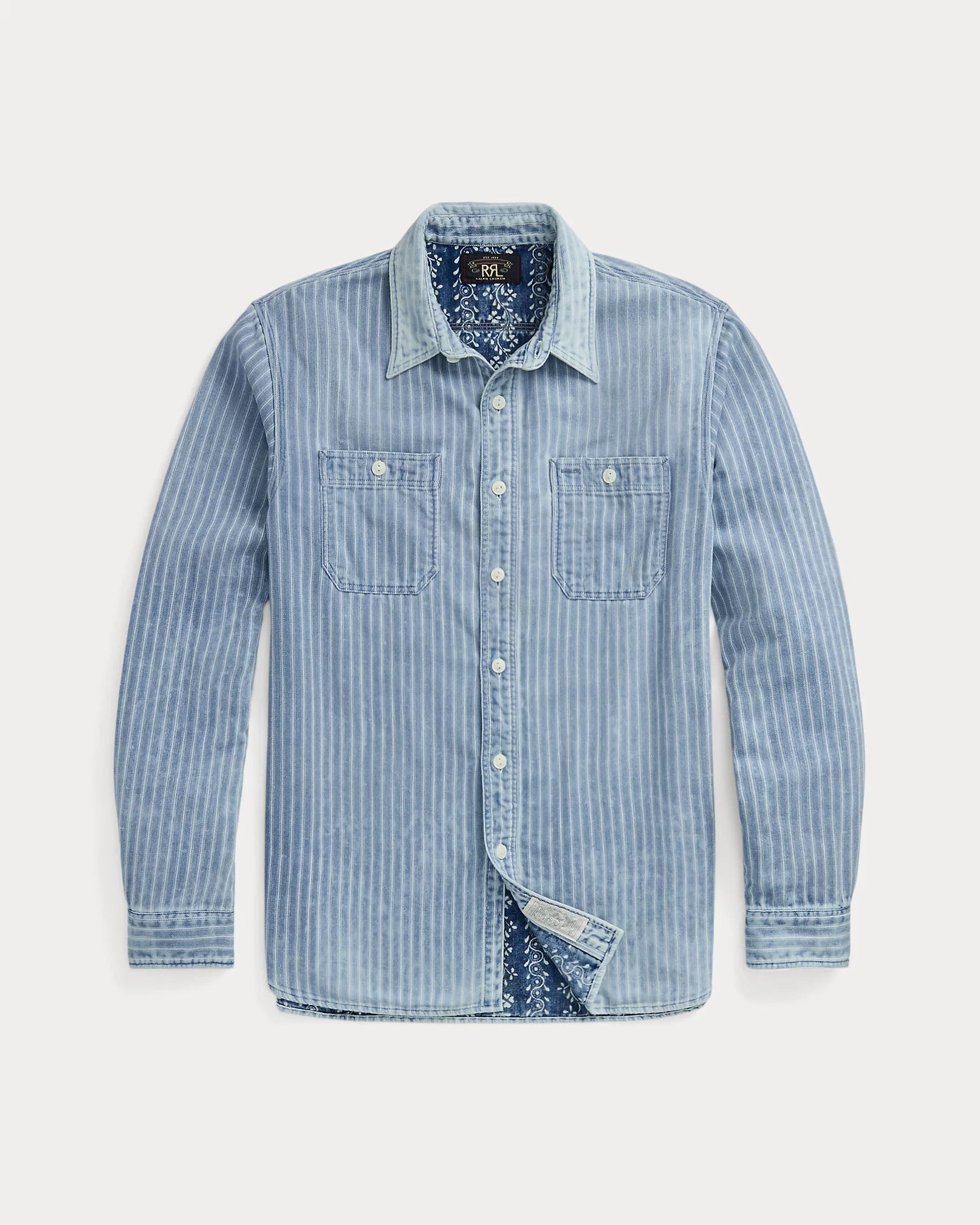 RRL Indigo Striped Double-Faced Workshirt