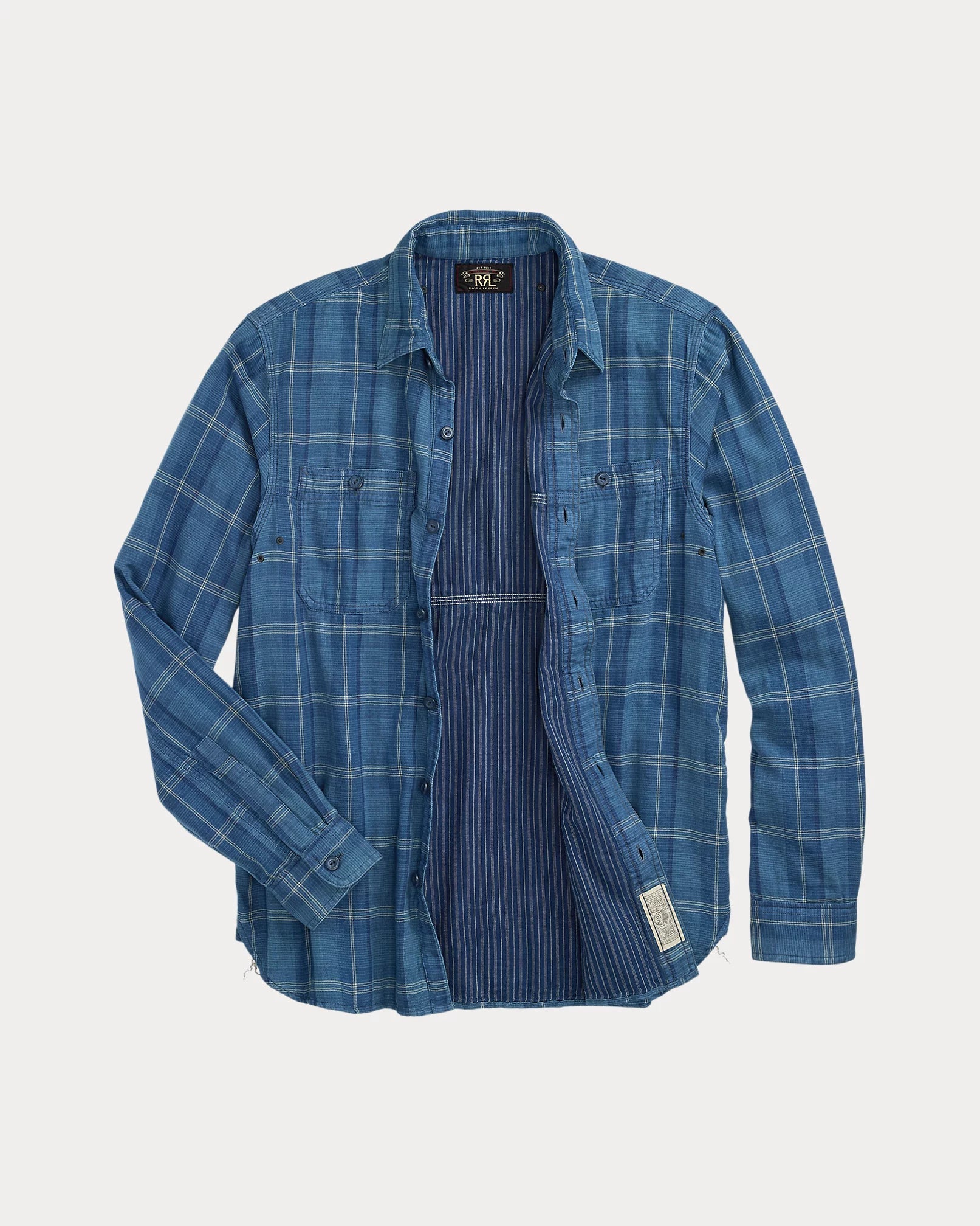 RRL Indigo Plaid Double-Faced Workshirt