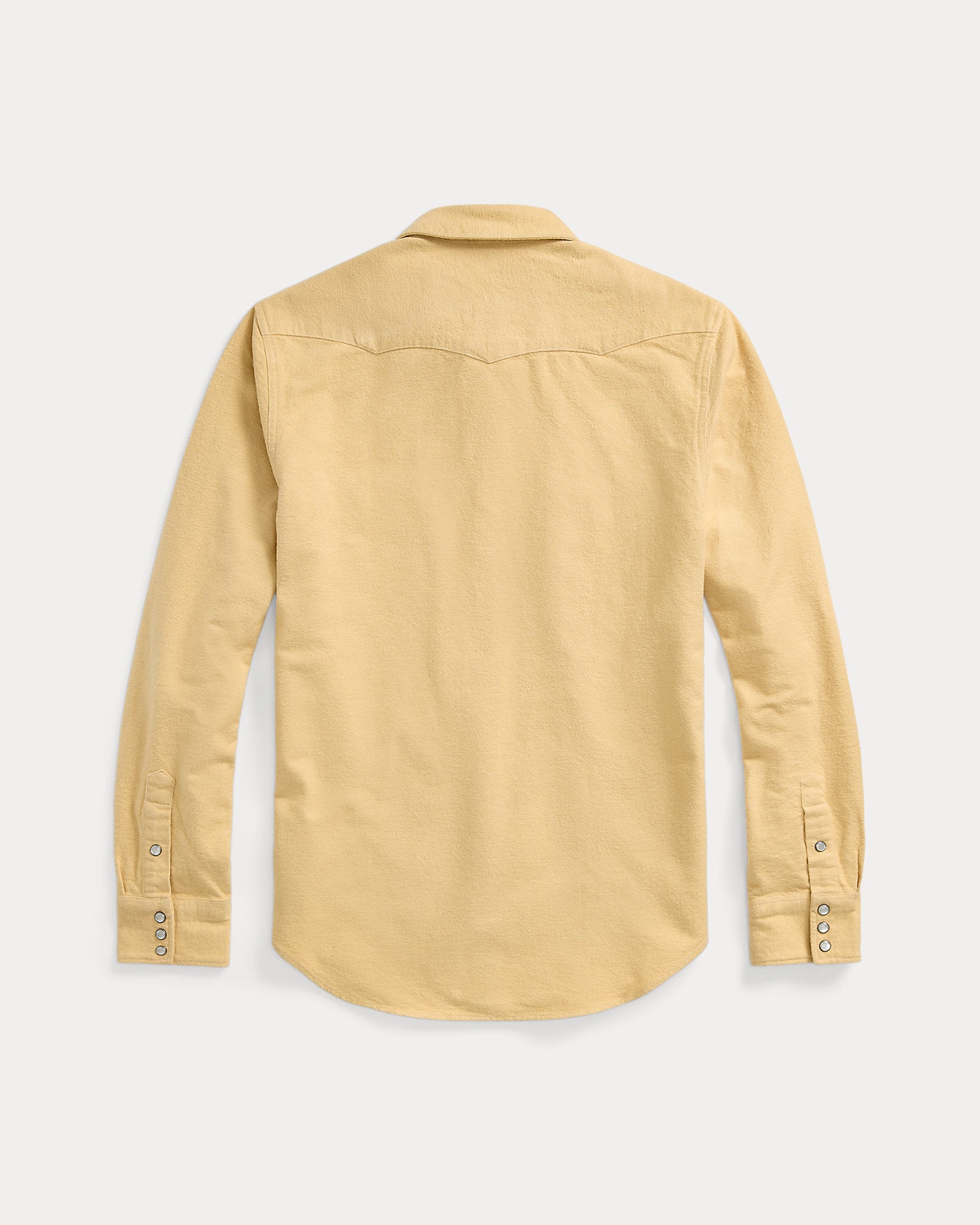 RRL Slim Fit Chamois Western Shirt in Faded Yellow