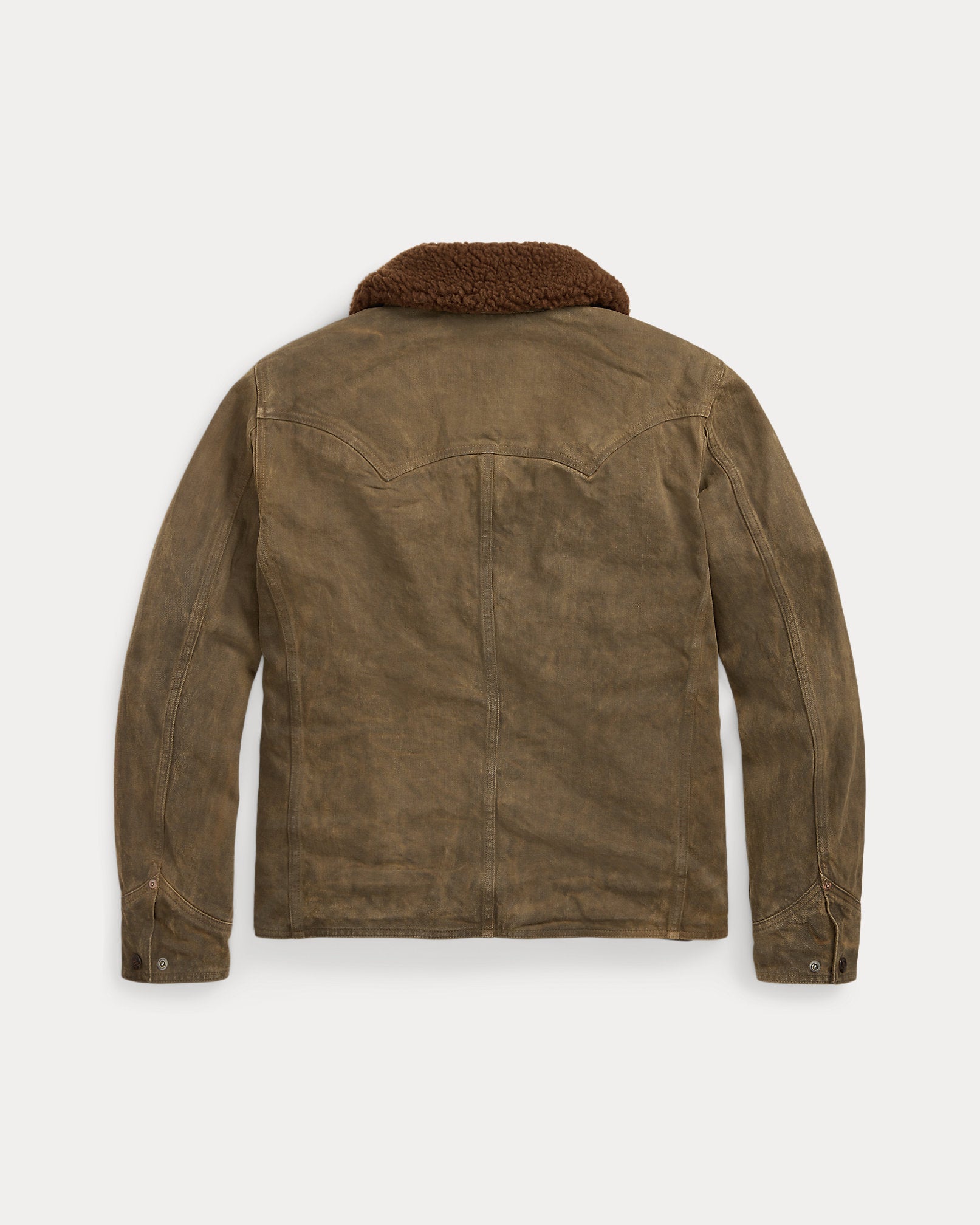 RRL Fleece-Collar Brown Denim Jacket