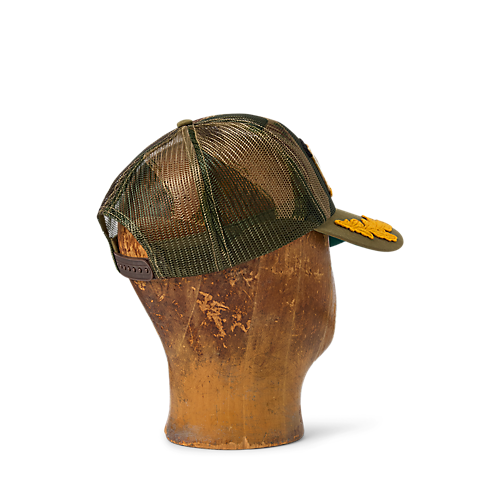 RRL Camo Cotton Mesh Captain Trucker Cap